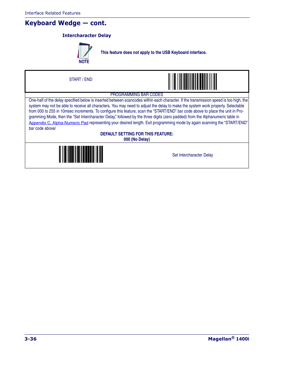 Keyboard wedge — cont | Datalogic Scanning MAGELLAN 1400I User Manual | Page 64 / 180