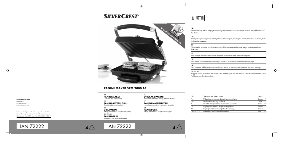 Silvercrest SPM 2000 A1 User Manual | 58 pages