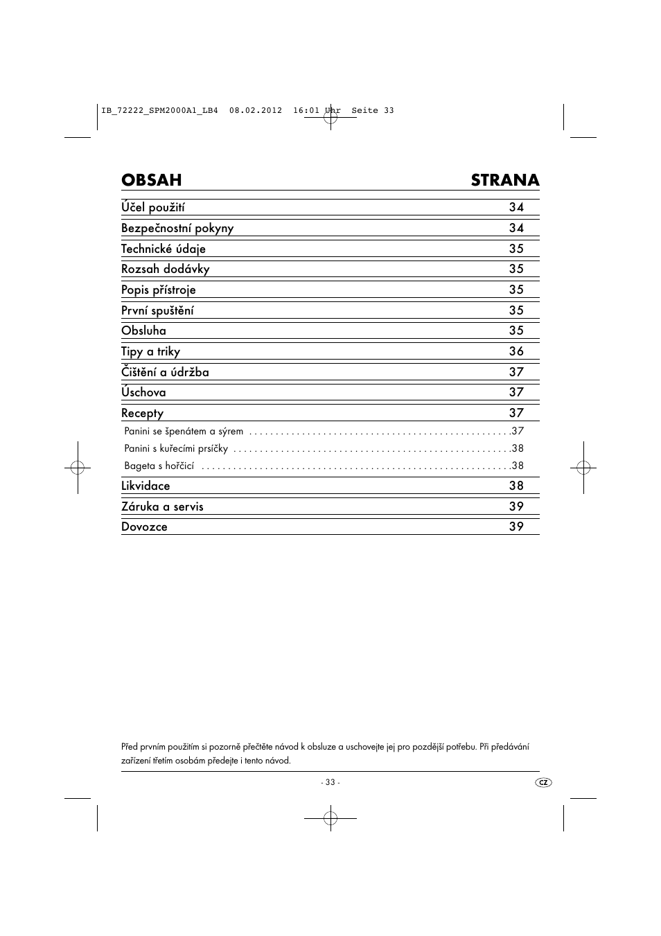 Silvercrest SPM 2000 A1 User Manual | Page 35 / 58