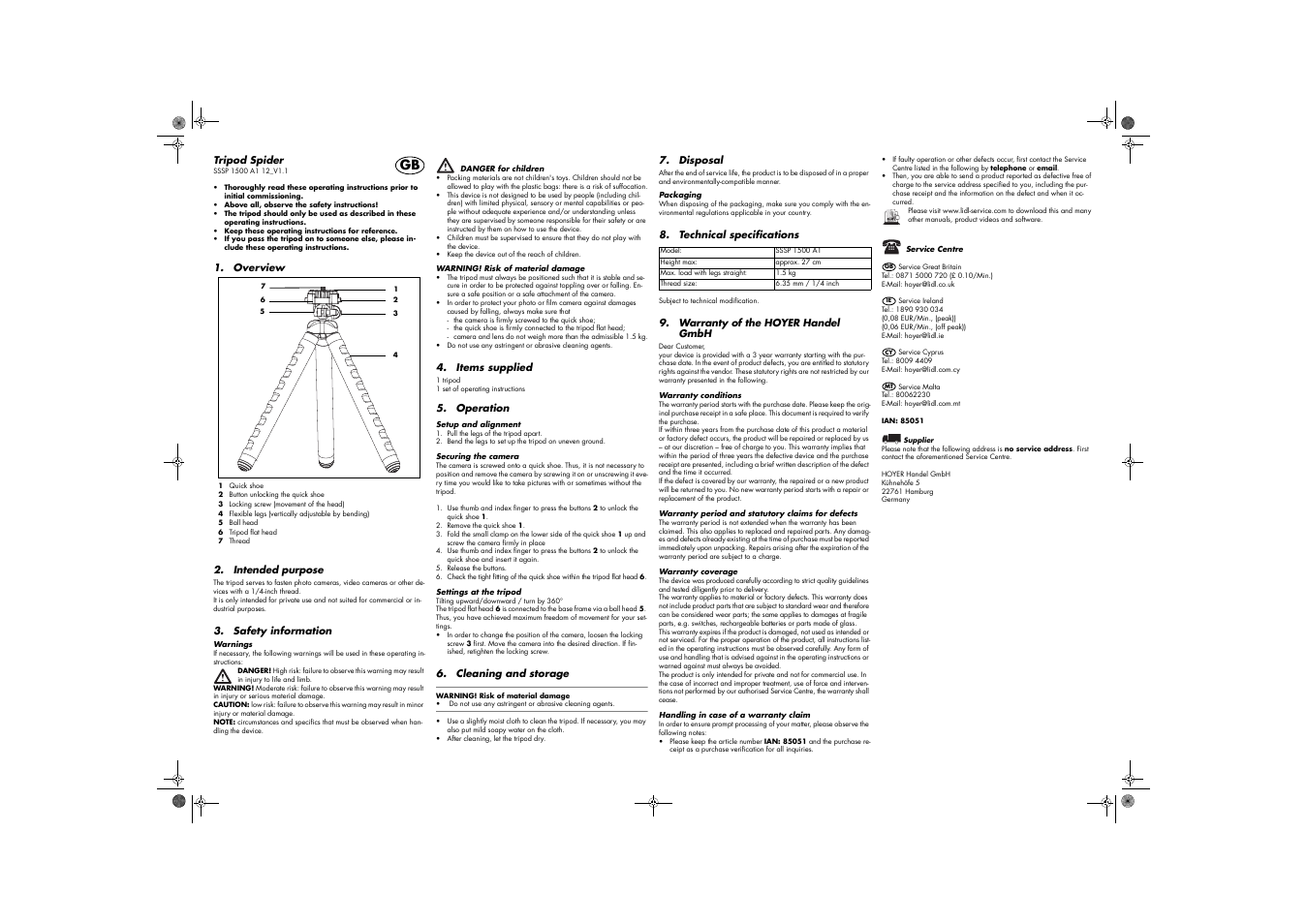 Silvercrest SSSP 1500 A1 User Manual | 1 page