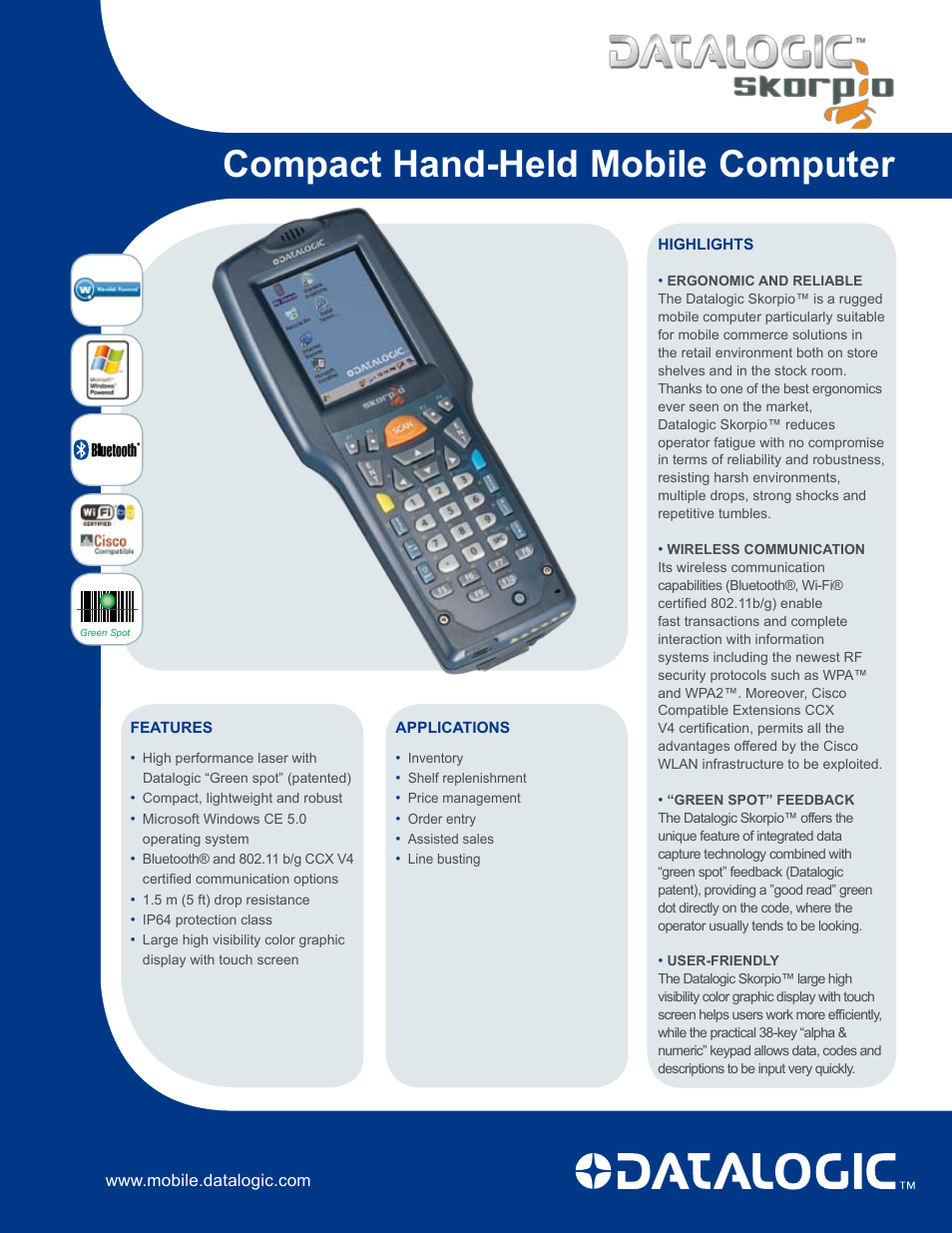 Datalogic Scanning Scorpio User Manual | 2 pages