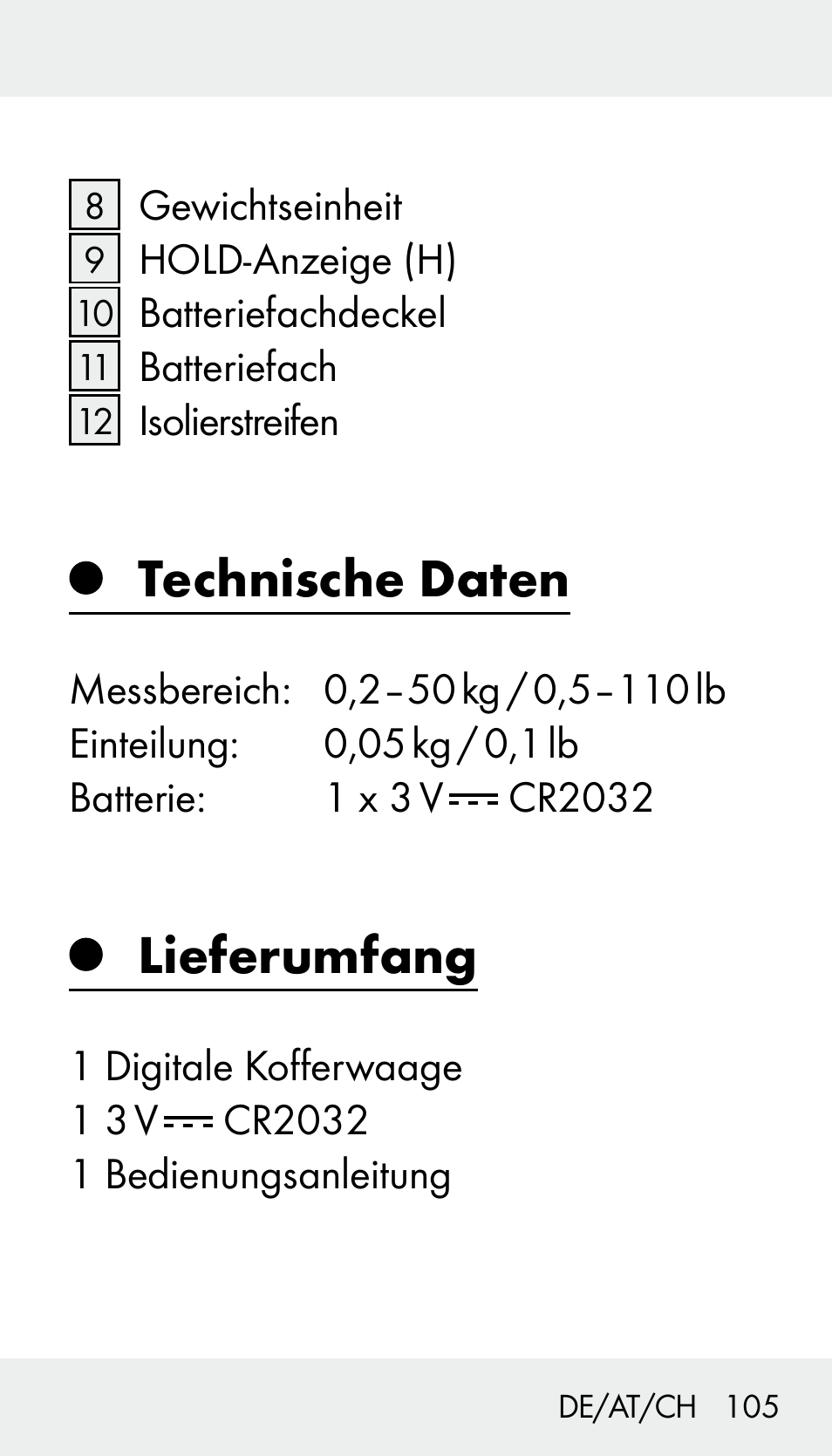Technische daten, Lieferumfang | Silvercrest Z31894 User Manual | Page 105 / 120