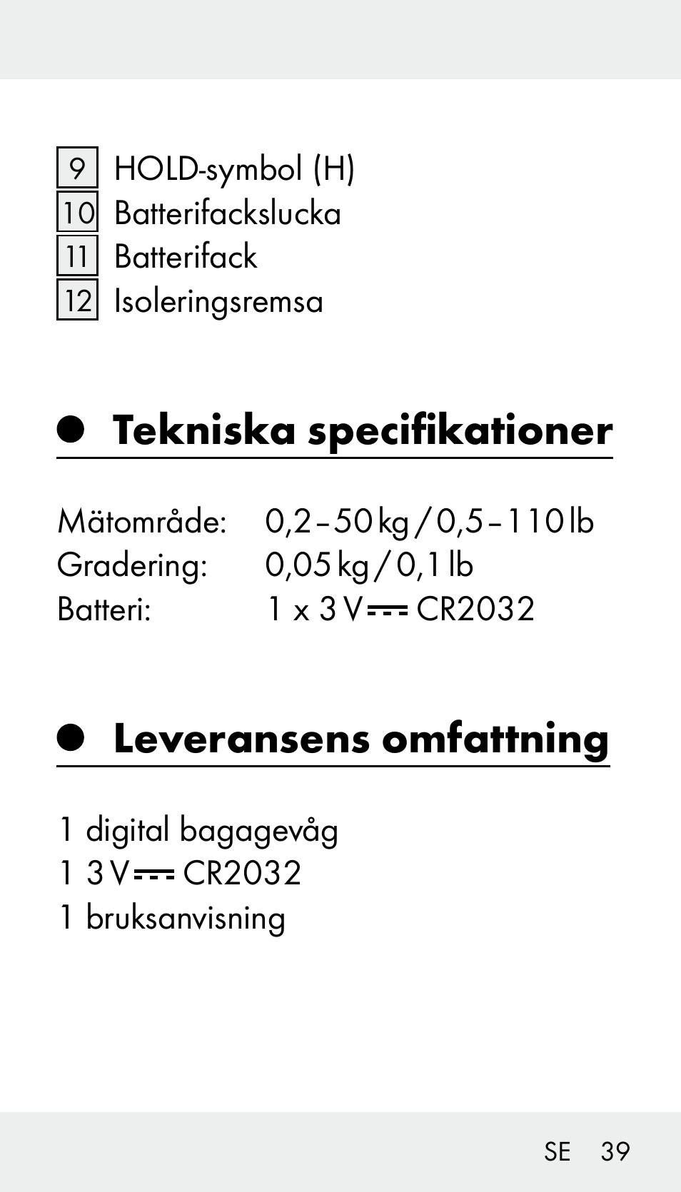 Tekniska specifikationer, Leveransens omfattning | Silvercrest Z31894 User Manual | Page 39 / 120