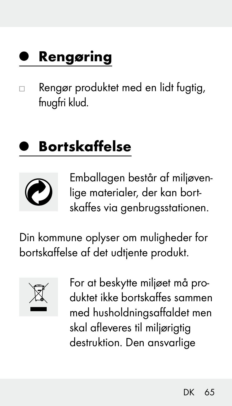 Rengøring, Bortskaffelse | Silvercrest Z31894 User Manual | Page 65 / 120