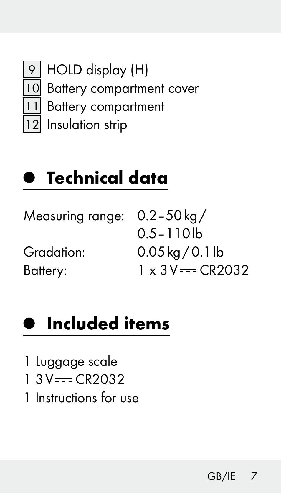 Technical data, Included items | Silvercrest Z31894 User Manual | Page 7 / 120