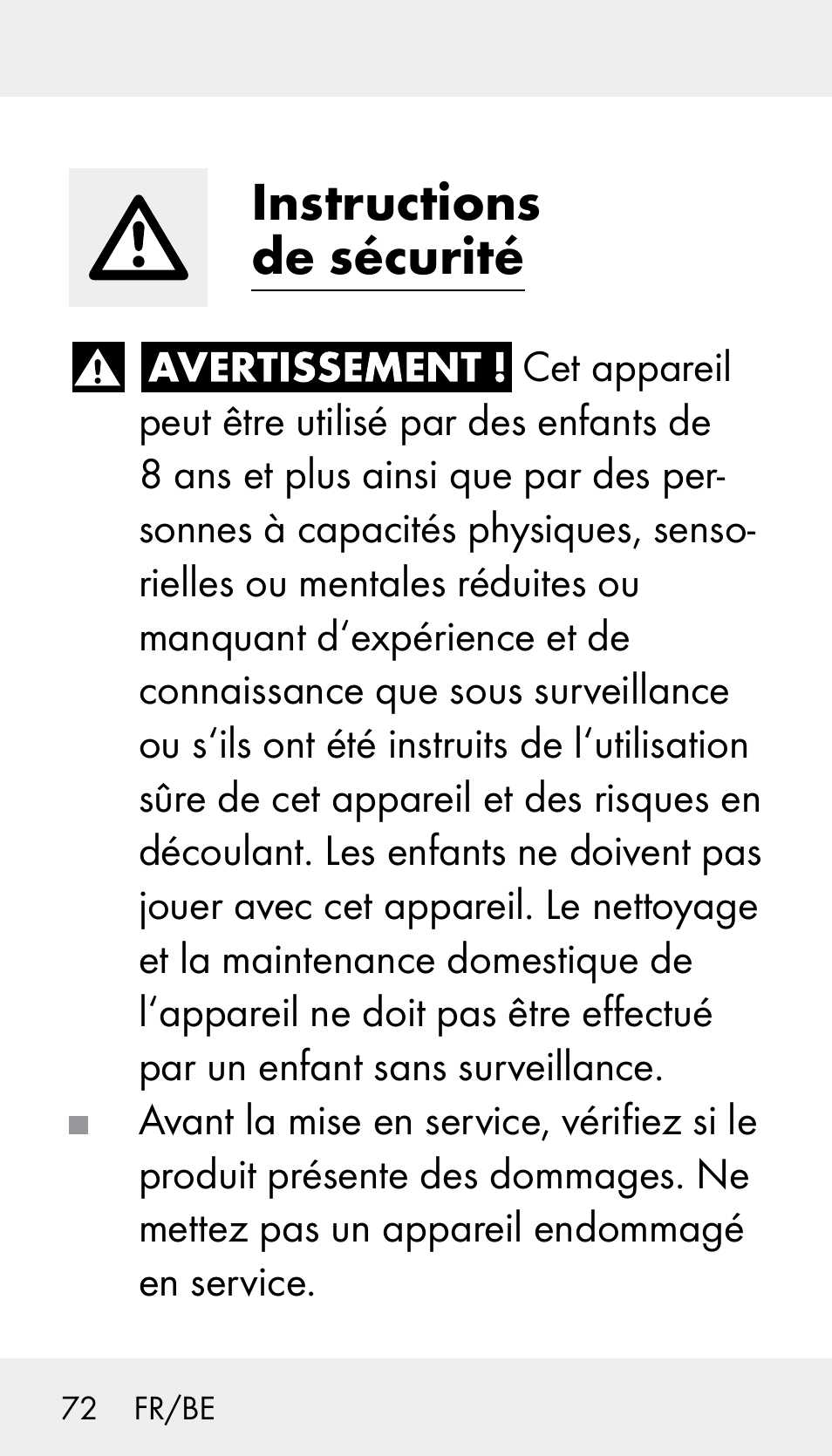 Instructions de sécurité | Silvercrest Z31894 User Manual | Page 72 / 120