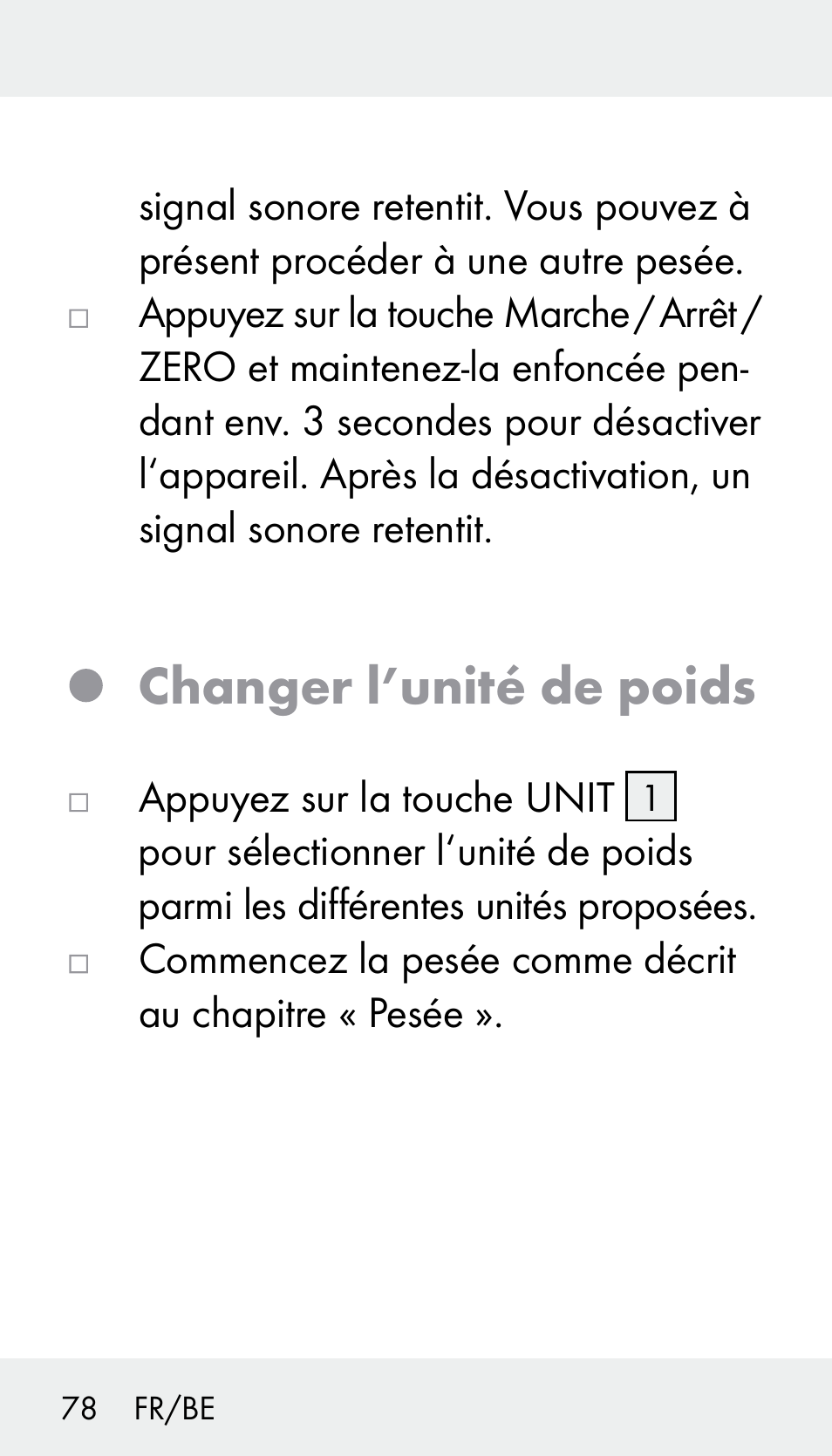 Changer l’unité de poids | Silvercrest Z31894 User Manual | Page 78 / 120