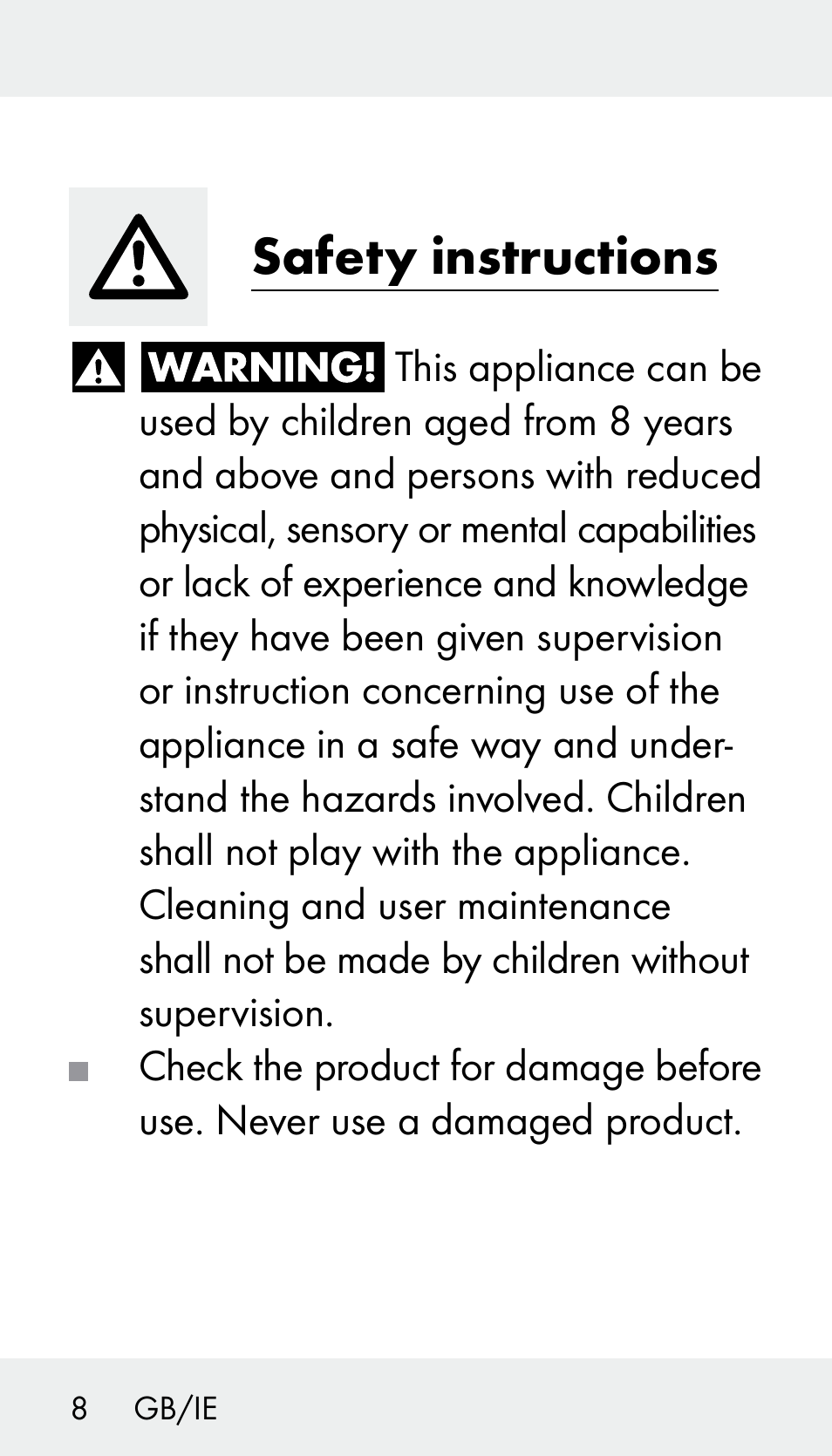 Safety instructions | Silvercrest Z31894 User Manual | Page 8 / 120