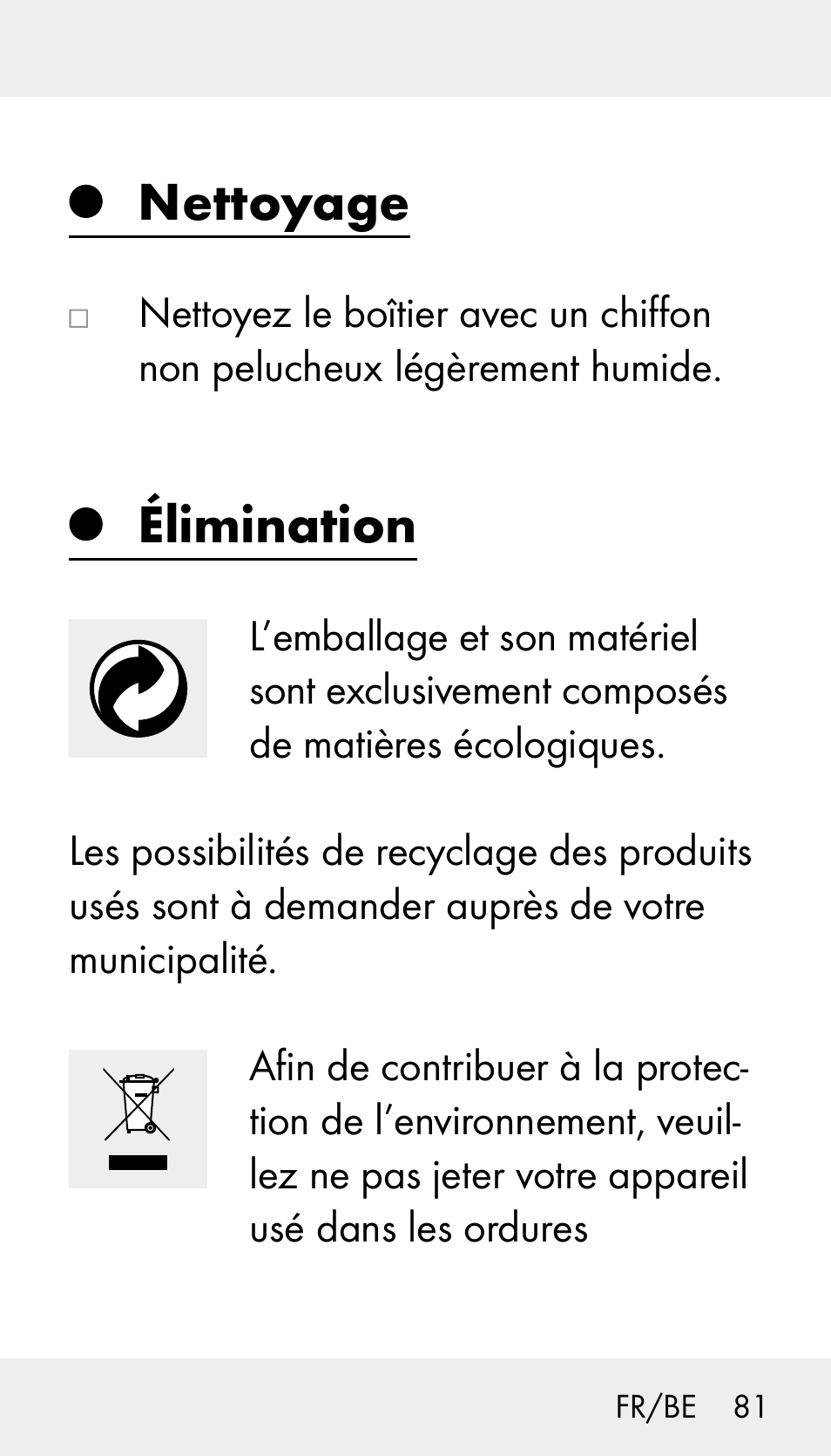 Nettoyage, Élimination | Silvercrest Z31894 User Manual | Page 81 / 120