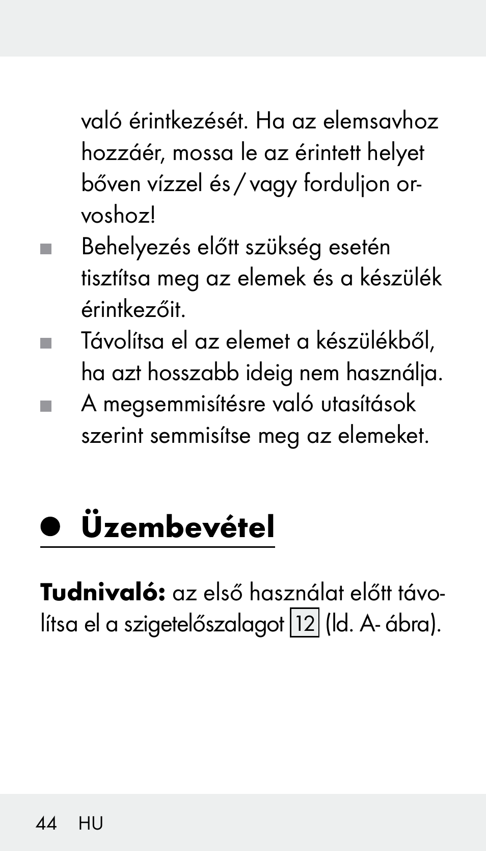 Üzembevétel | Silvercrest Z31894 User Manual | Page 44 / 122