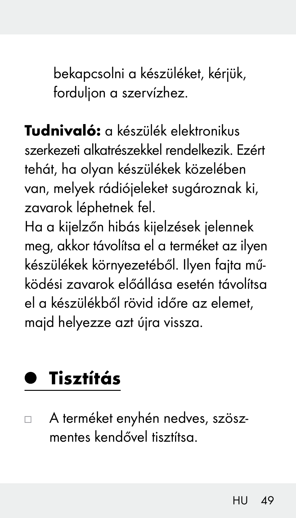 Tisztítás | Silvercrest Z31894 User Manual | Page 49 / 122