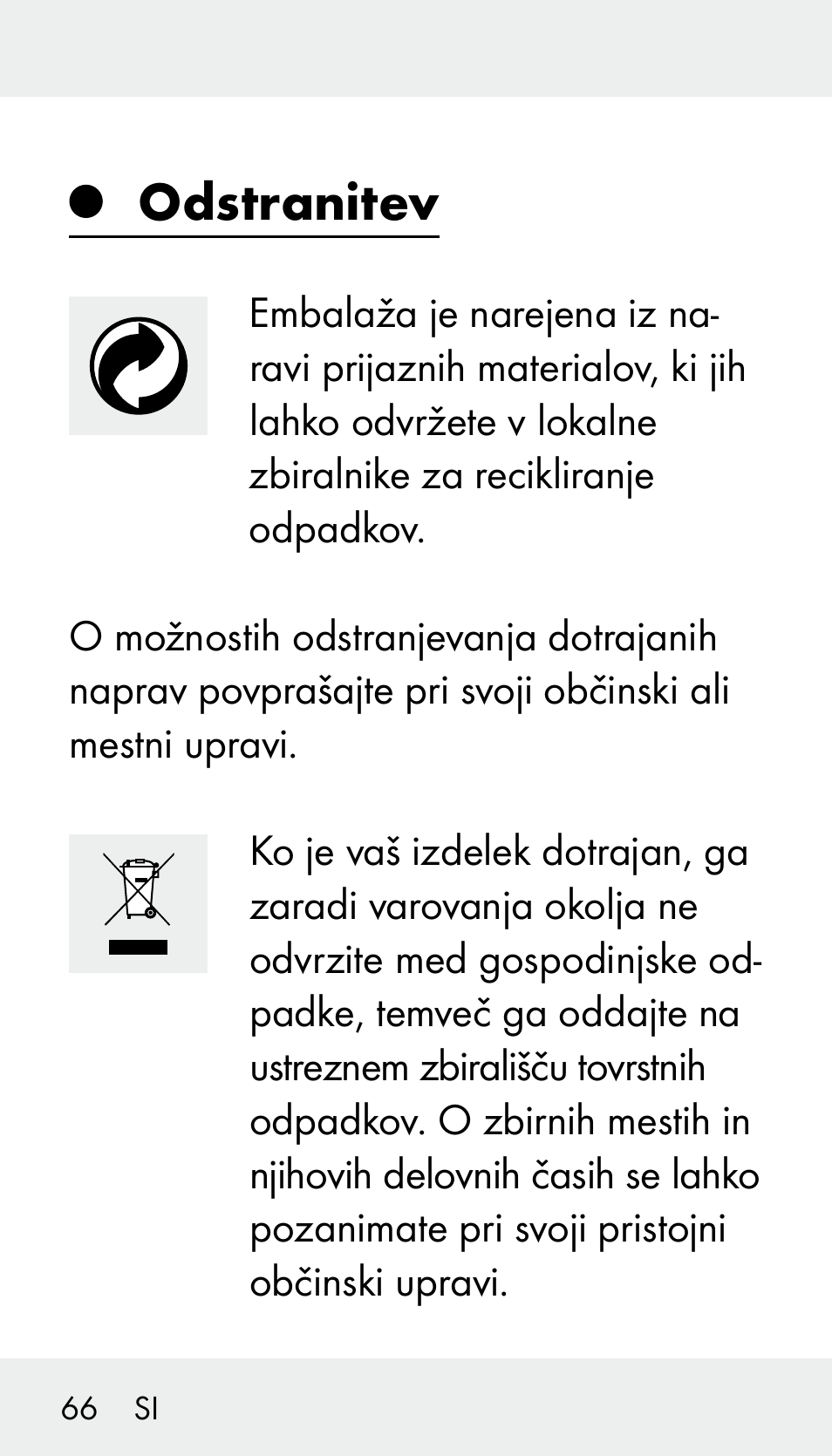 Odstranitev | Silvercrest Z31894 User Manual | Page 66 / 122
