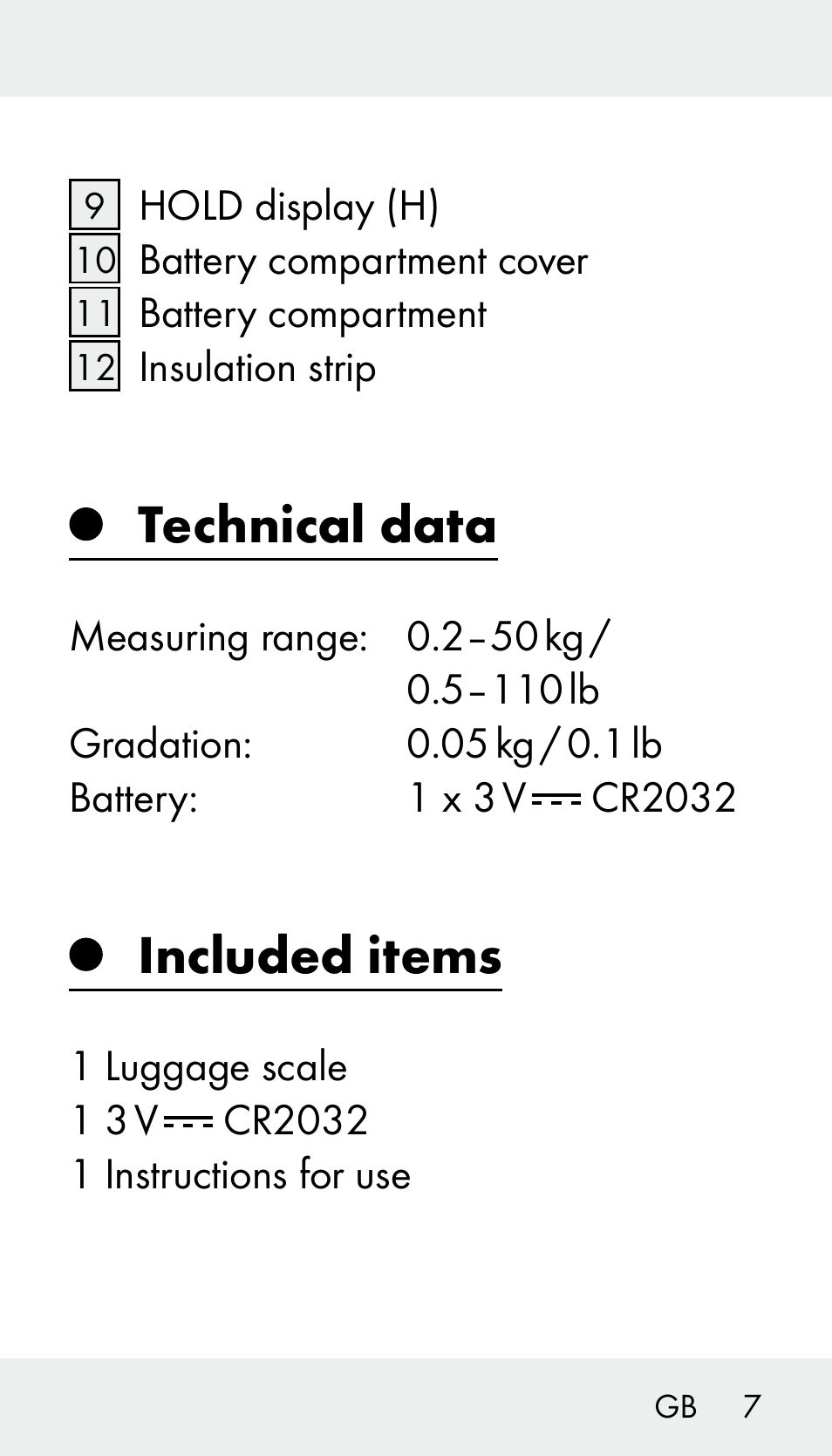 Technical data, Included items | Silvercrest Z31894 User Manual | Page 7 / 122