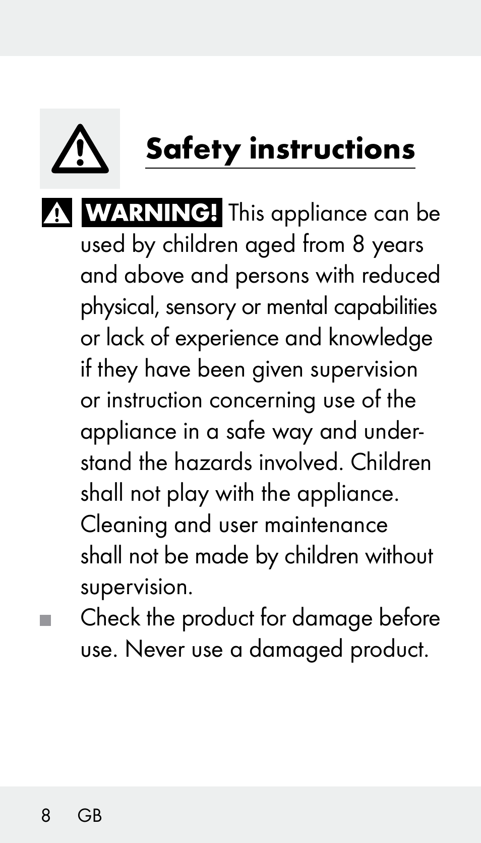 Safety instructions | Silvercrest Z31894 User Manual | Page 8 / 122