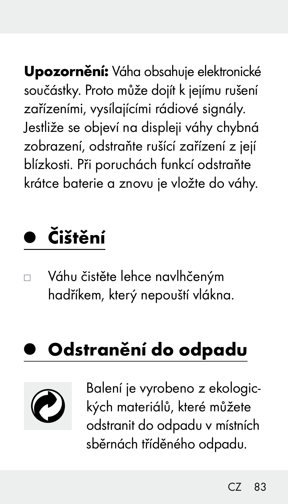 Čištění, Odstranění do odpadu | Silvercrest Z31894 User Manual | Page 83 / 122