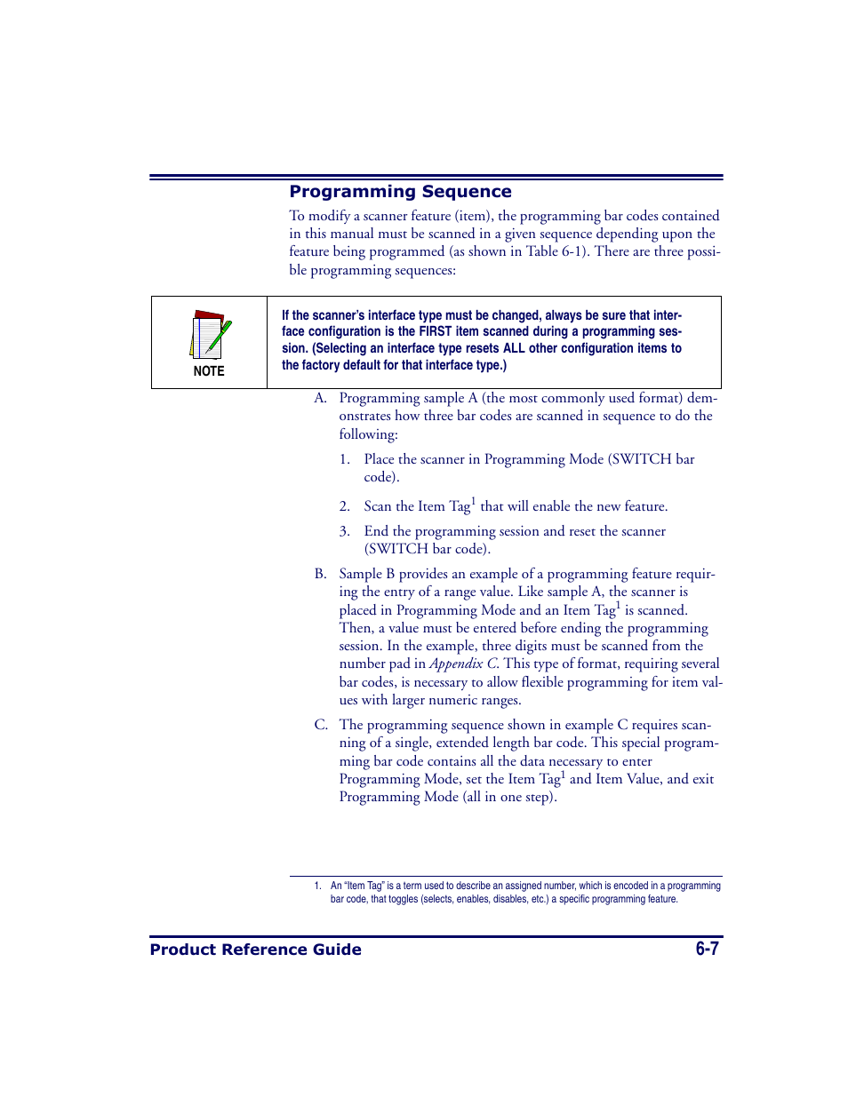 Programming sequence, Programming sequence -7 | Datalogic Scanning MAGELLAN 8500 User Manual | Page 113 / 436