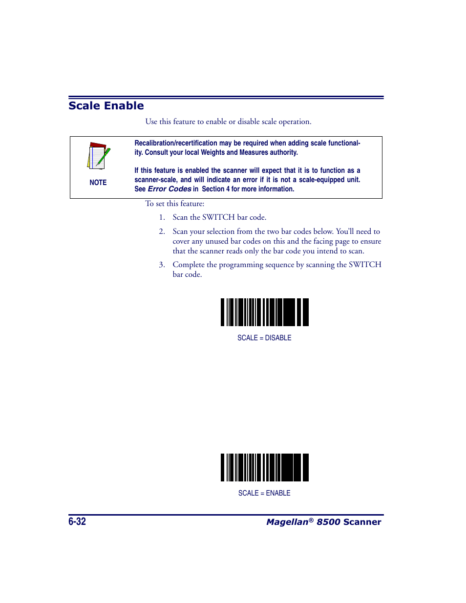 Scale enable, Scale enable -32 | Datalogic Scanning MAGELLAN 8500 User Manual | Page 138 / 436