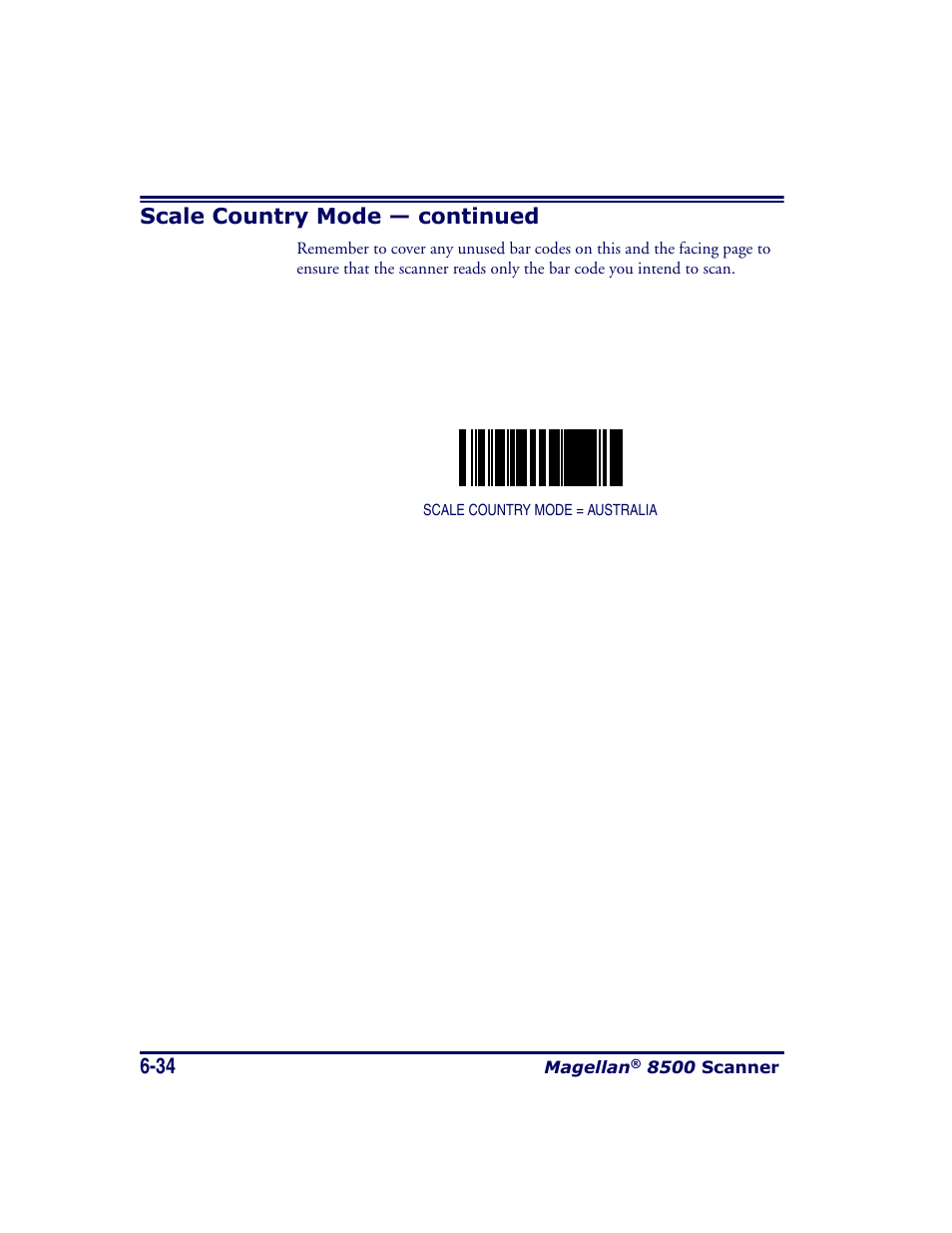 Scale country mode — continued | Datalogic Scanning MAGELLAN 8500 User Manual | Page 140 / 436