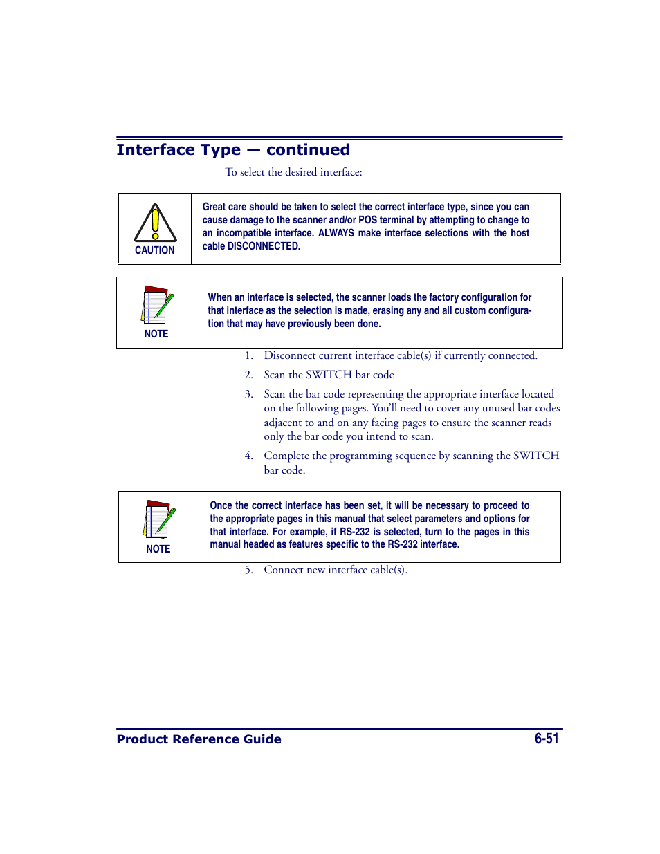 51 interface type — continued | Datalogic Scanning MAGELLAN 8500 User Manual | Page 157 / 436