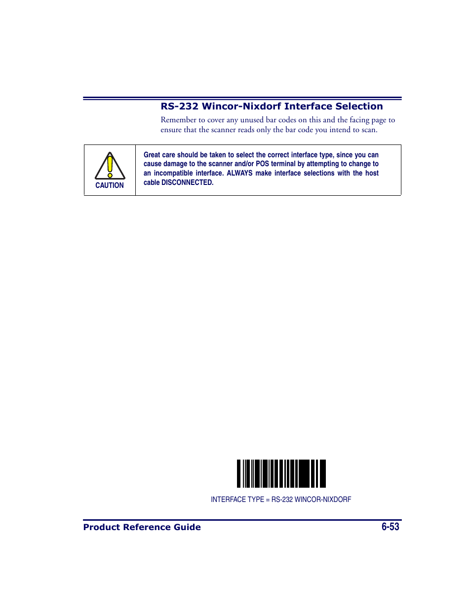 Rs-232 wincor-nixdorf interface selection, Rs-232 wincor-nixdorf interface selection -53 | Datalogic Scanning MAGELLAN 8500 User Manual | Page 159 / 436