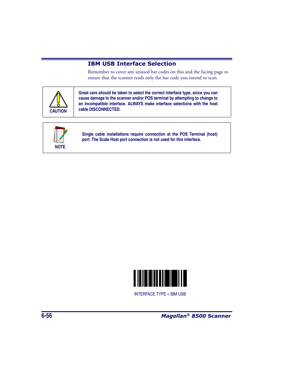 Ibm usb interface selection, Ibm usb interface selection -56 | Datalogic Scanning MAGELLAN 8500 User Manual | Page 162 / 436