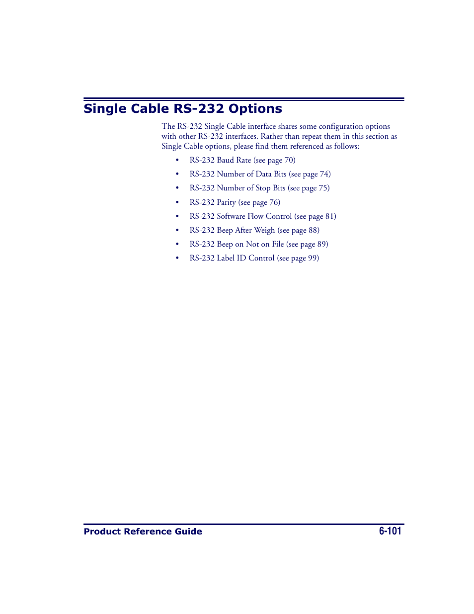 Single cable rs-232 options, Single cable rs-232 options -101 | Datalogic Scanning MAGELLAN 8500 User Manual | Page 207 / 436