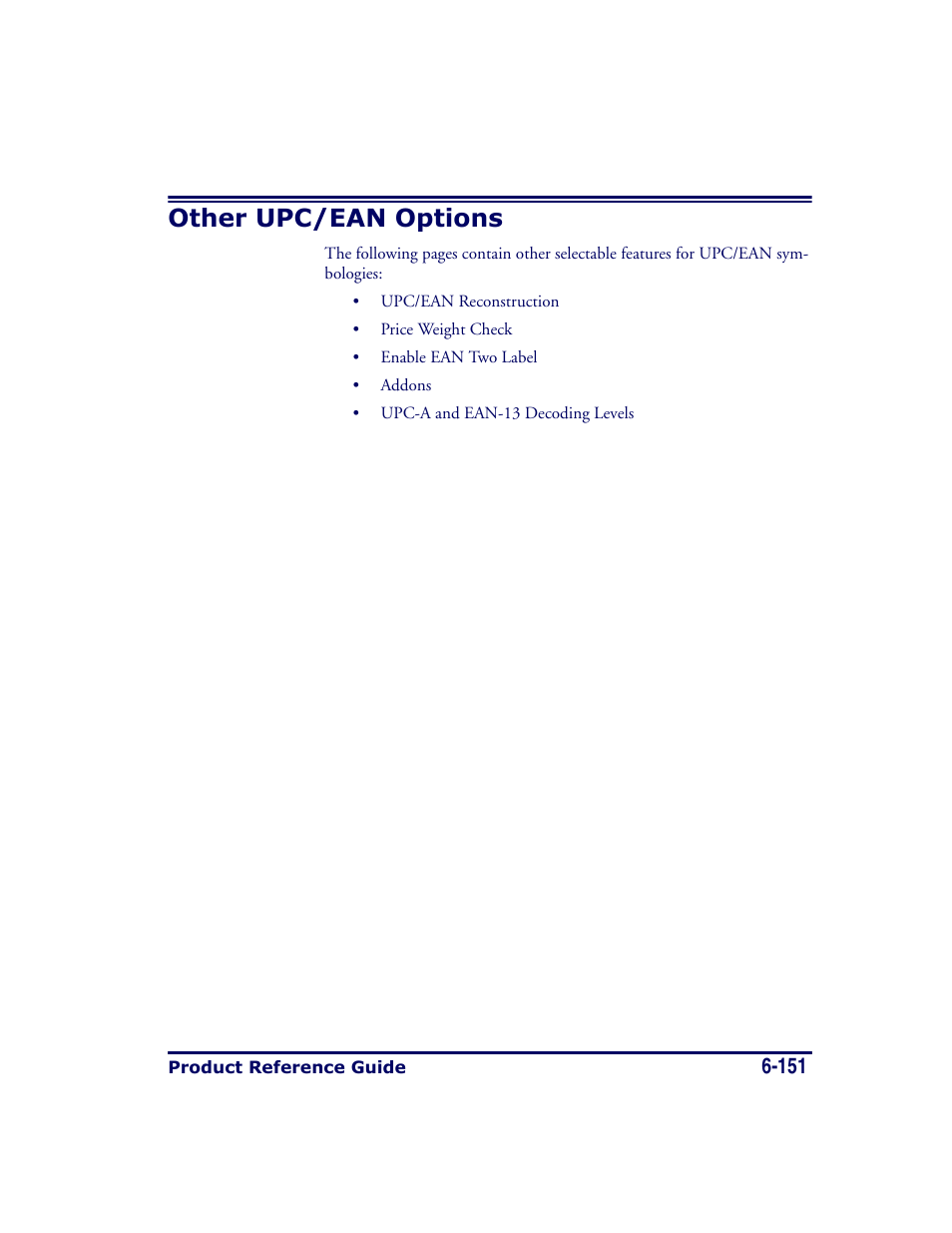 Other upc/ean options, Other upc/ean options -151 | Datalogic Scanning MAGELLAN 8500 User Manual | Page 257 / 436