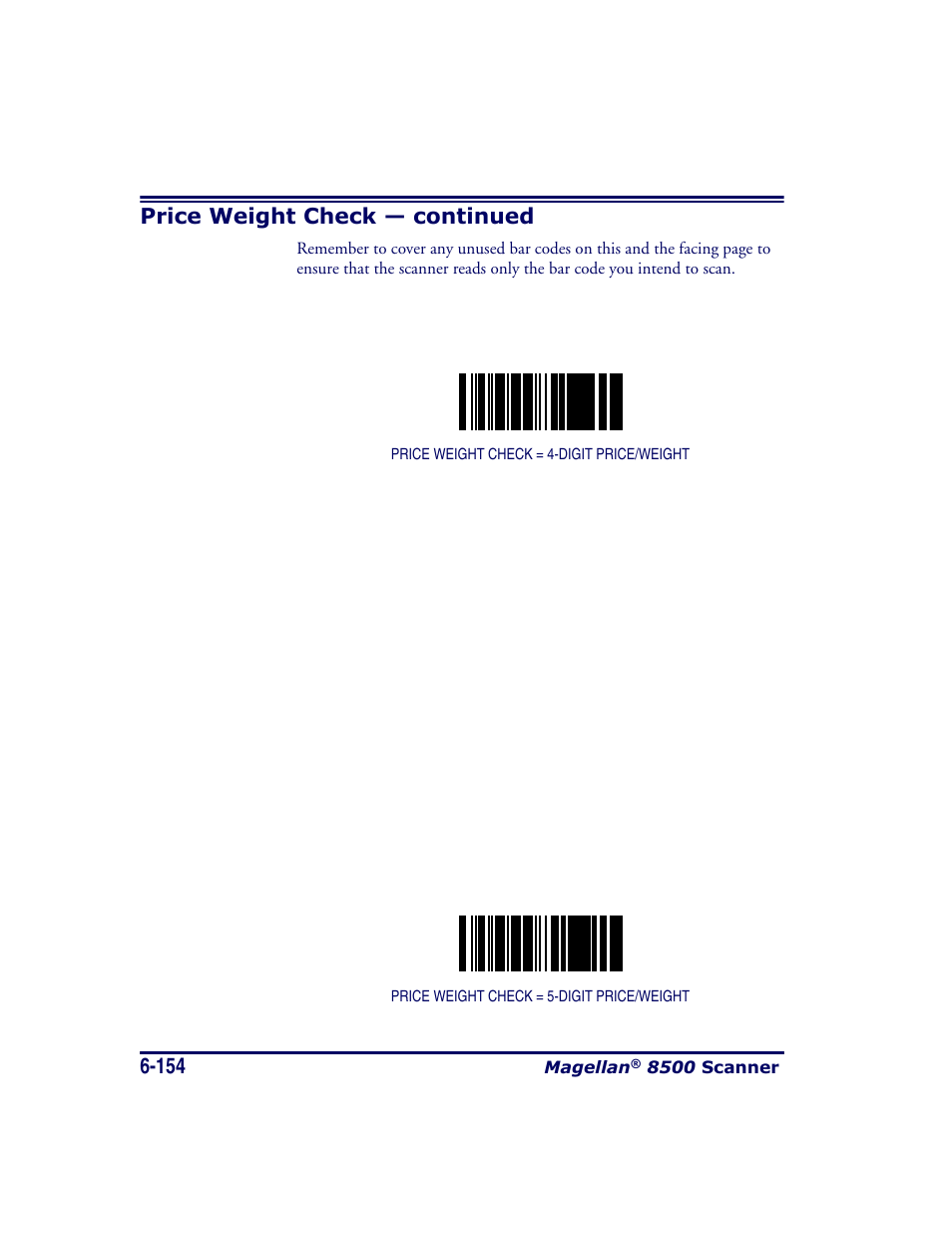 Price weight check — continued | Datalogic Scanning MAGELLAN 8500 User Manual | Page 260 / 436