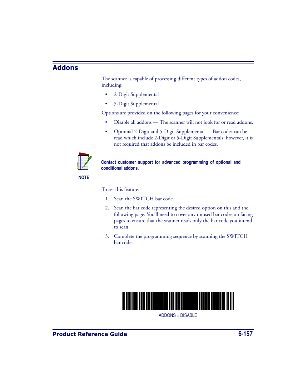 Addons, Addons -157, 157 addons | Datalogic Scanning MAGELLAN 8500 User Manual | Page 263 / 436