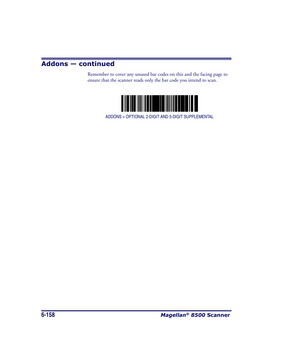 Addons — continued | Datalogic Scanning MAGELLAN 8500 User Manual | Page 264 / 436