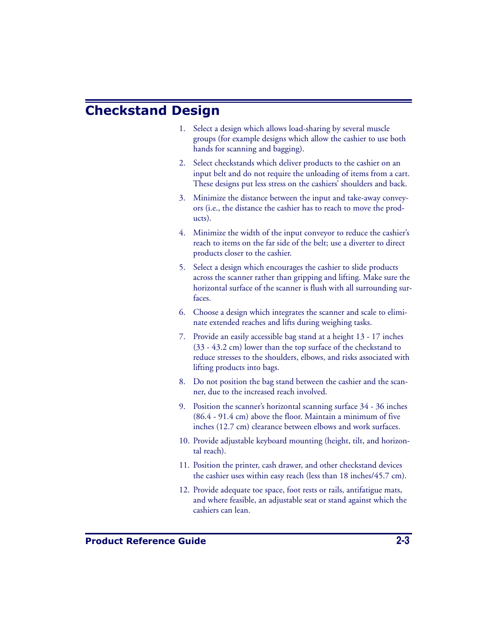 Checkstand design, Checkstand design -3 | Datalogic Scanning MAGELLAN 8500 User Manual | Page 31 / 436