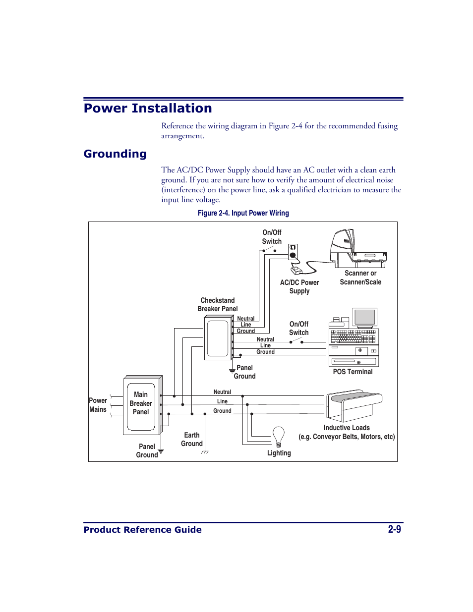 Power installation, Grounding, Power installation -9 | Grounding -9 | Datalogic Scanning MAGELLAN 8500 User Manual | Page 37 / 436