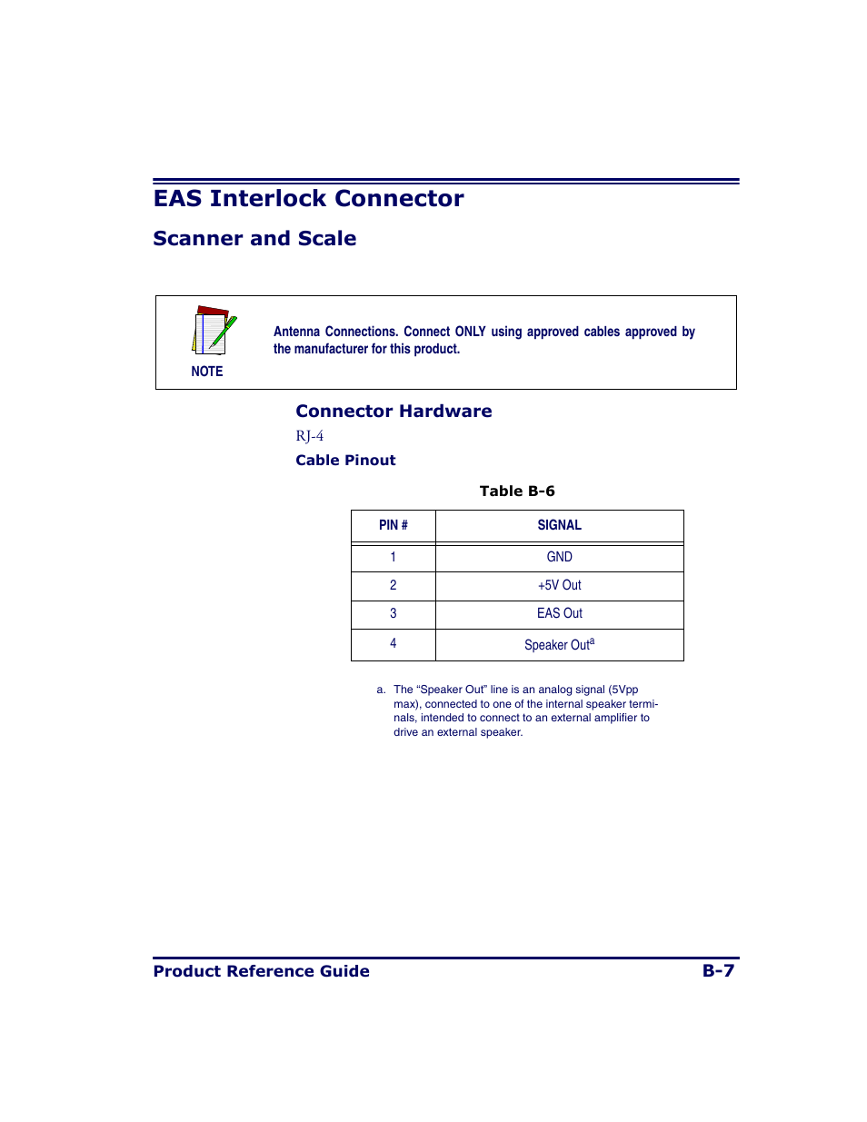 Eas interlock connector, Scanner and scale | Datalogic Scanning MAGELLAN 8500 User Manual | Page 391 / 436