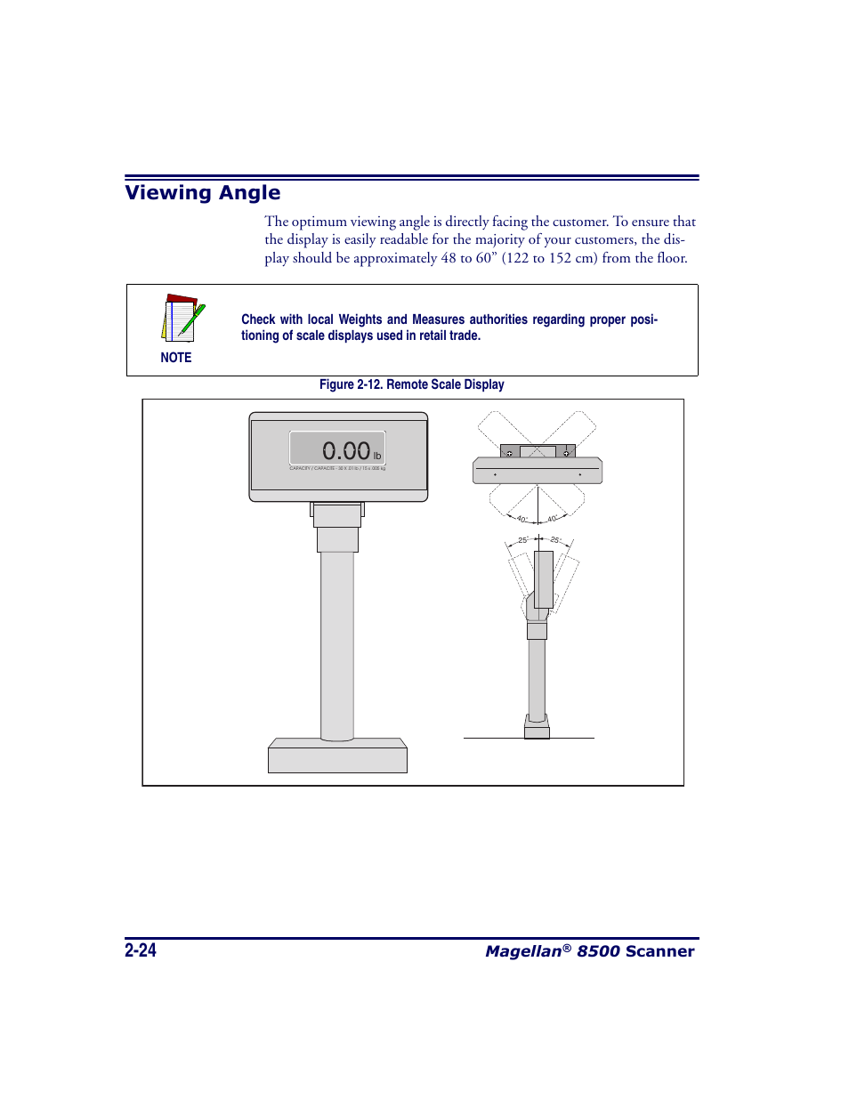 Viewing angle, Viewing angle -24 | Datalogic Scanning MAGELLAN 8500 User Manual | Page 52 / 436