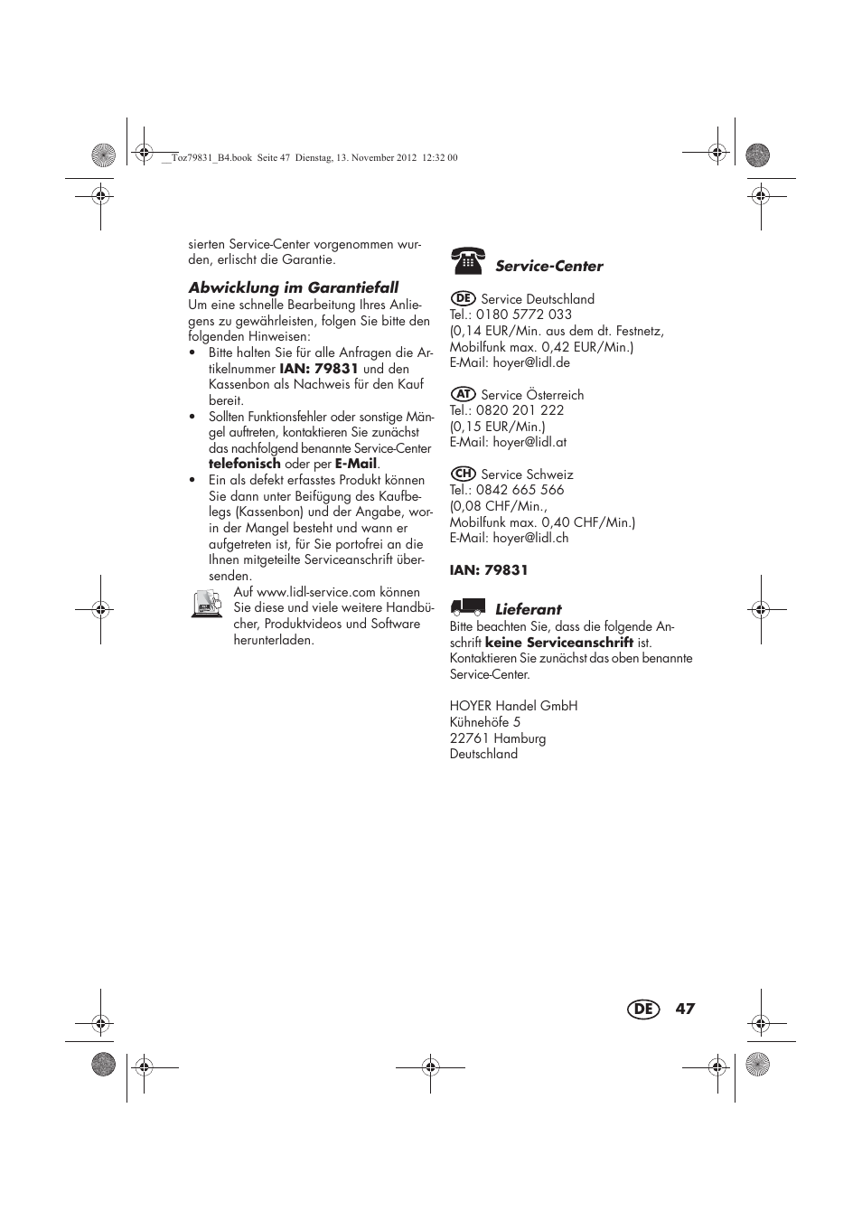 Silvercrest SSD 3000 A1 User Manual | Page 49 / 50