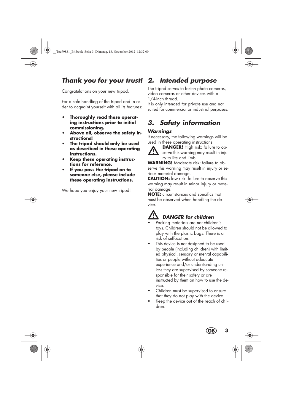 Intended purpose, Safety information | Silvercrest SSD 3000 A1 User Manual | Page 5 / 50