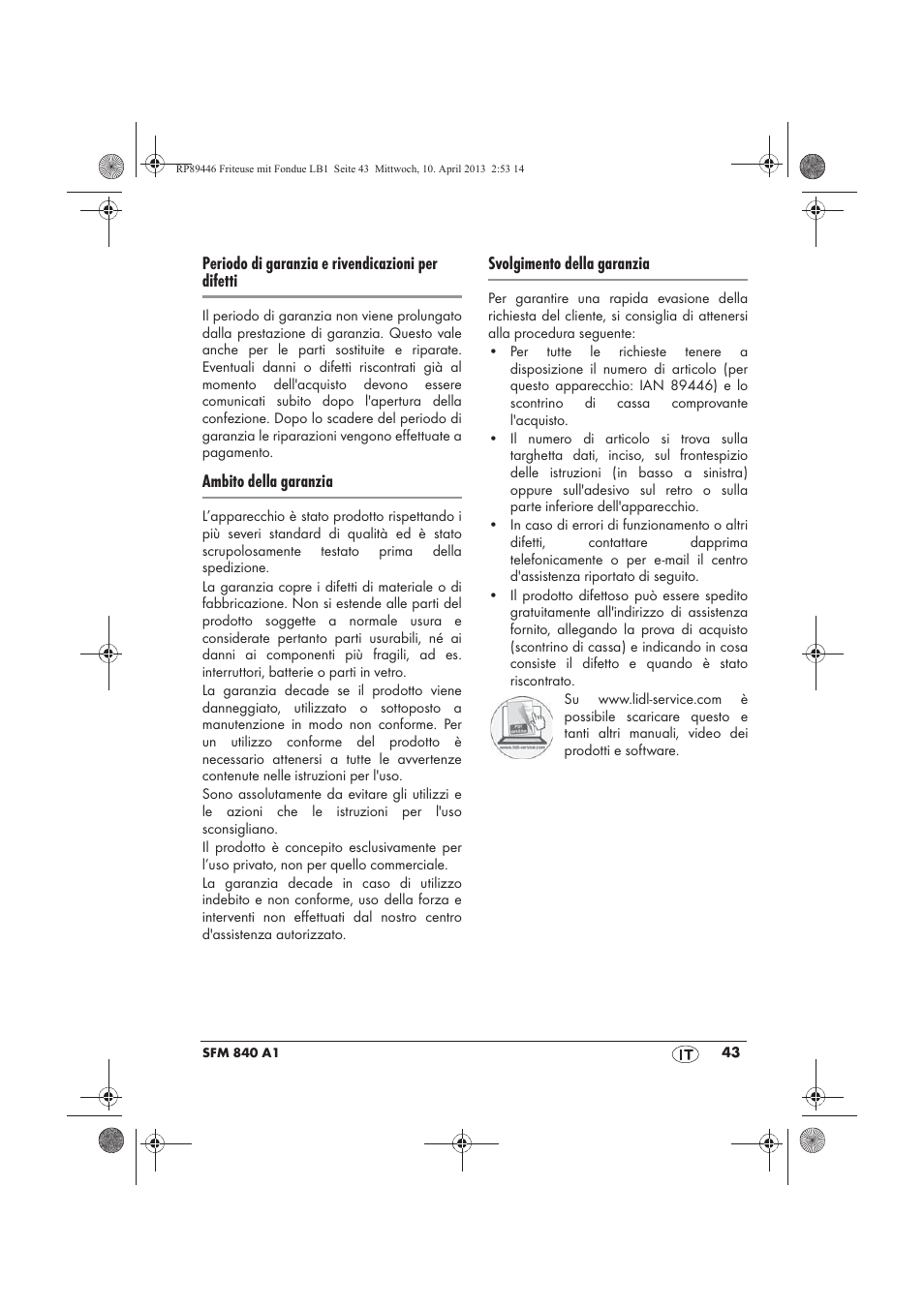 Silvercrest SFM 840 A1 User Manual | Page 45 / 74