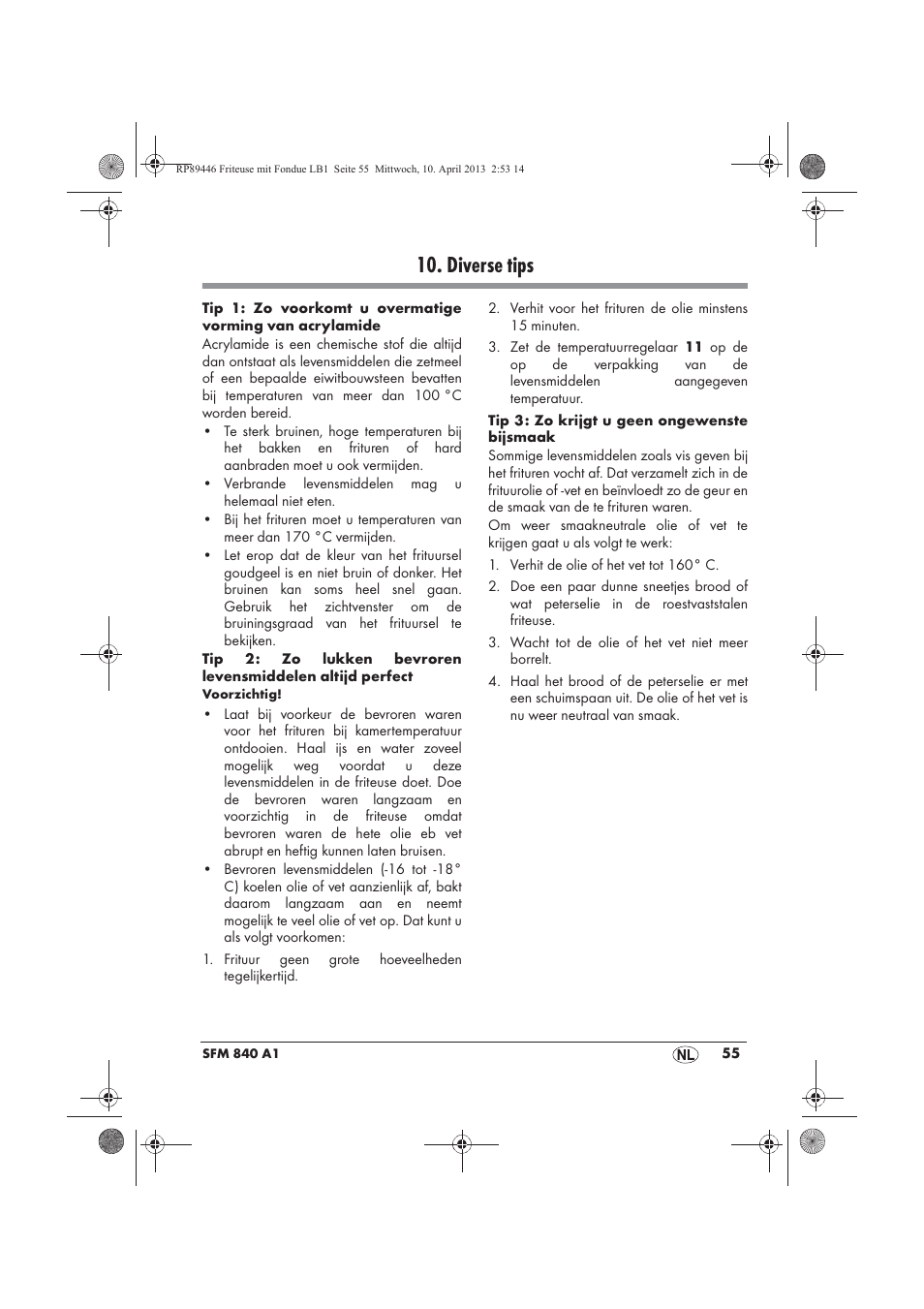 Diverse tips | Silvercrest SFM 840 A1 User Manual | Page 57 / 74