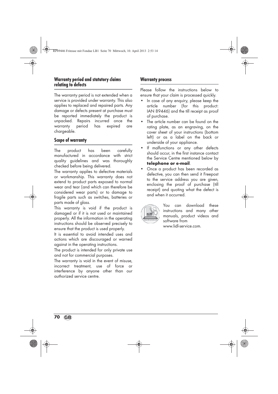 Silvercrest SFM 840 A1 User Manual | Page 72 / 74