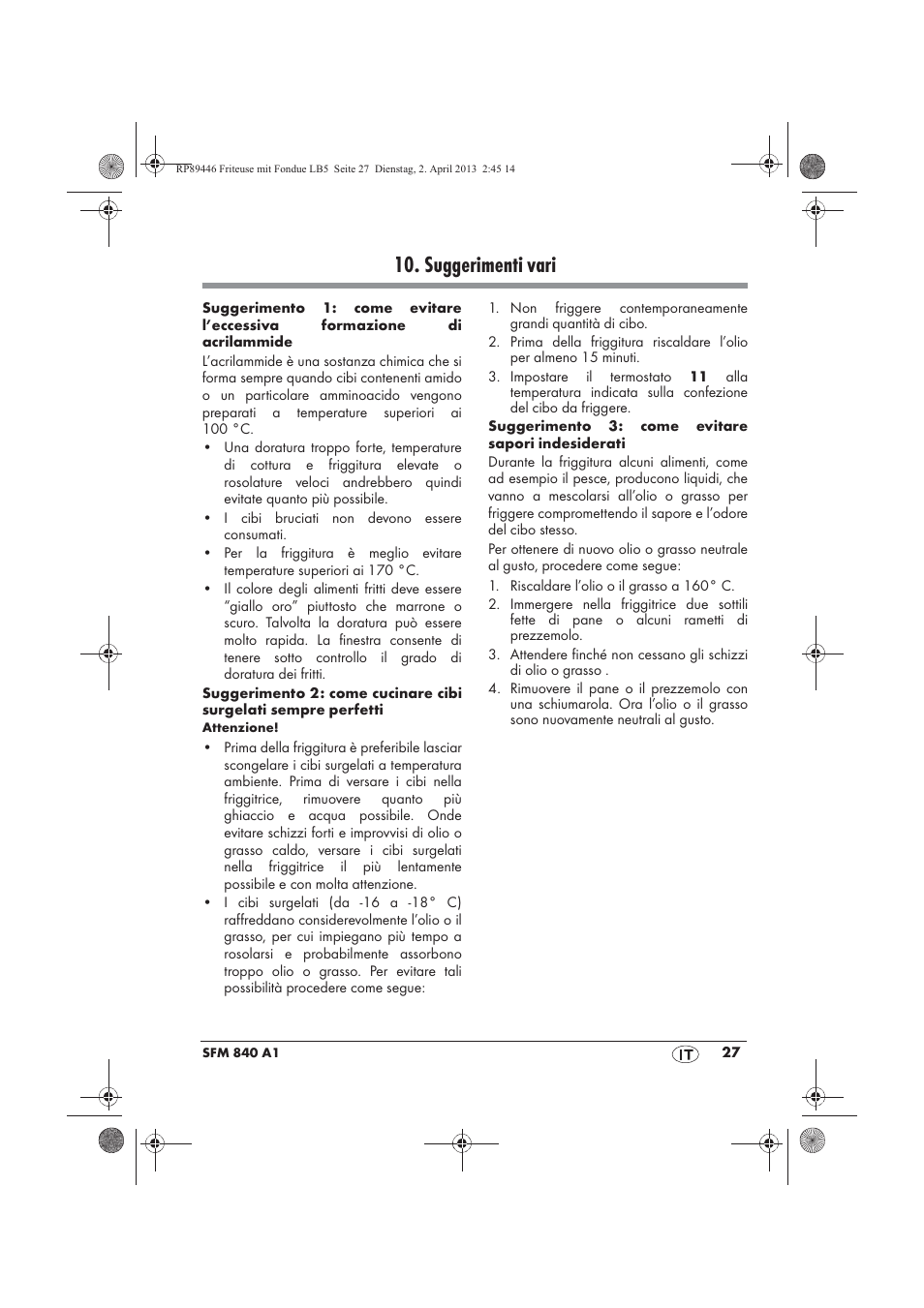 Suggerimenti vari | Silvercrest SFM 840 A1 User Manual | Page 29 / 74