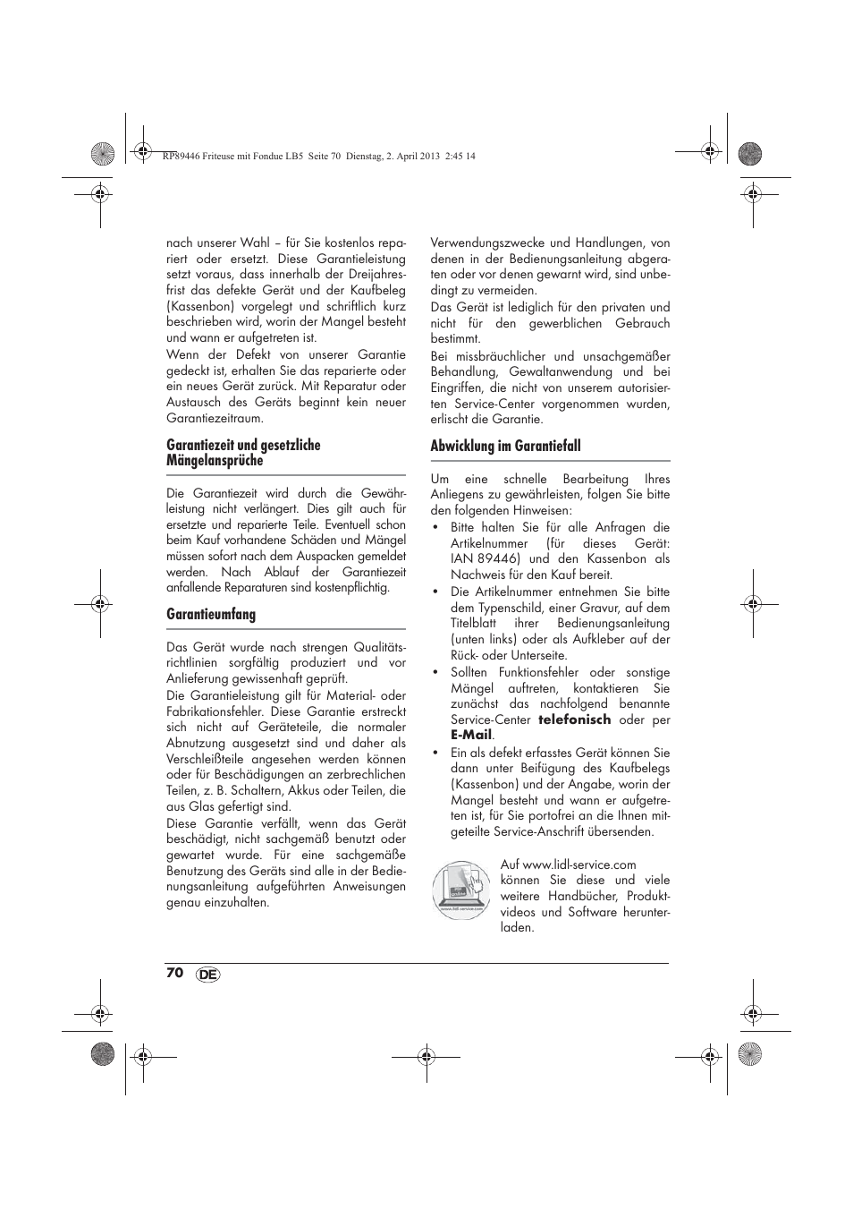 Silvercrest SFM 840 A1 User Manual | Page 72 / 74