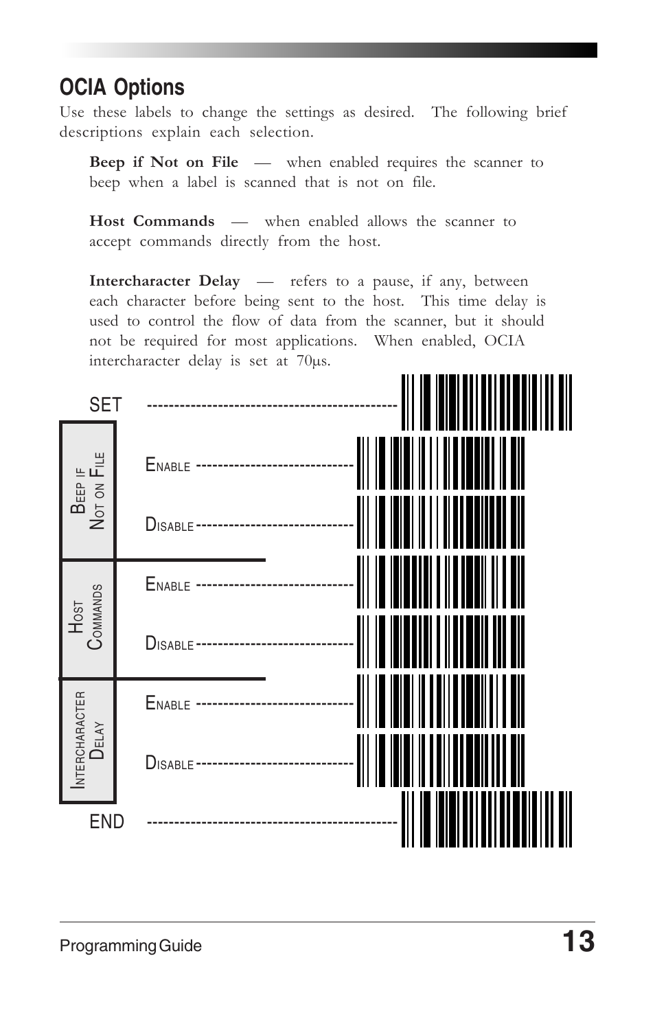 Ocia options | Datalogic Scanning QUICKSCAN 6000 User Manual | Page 17 / 104