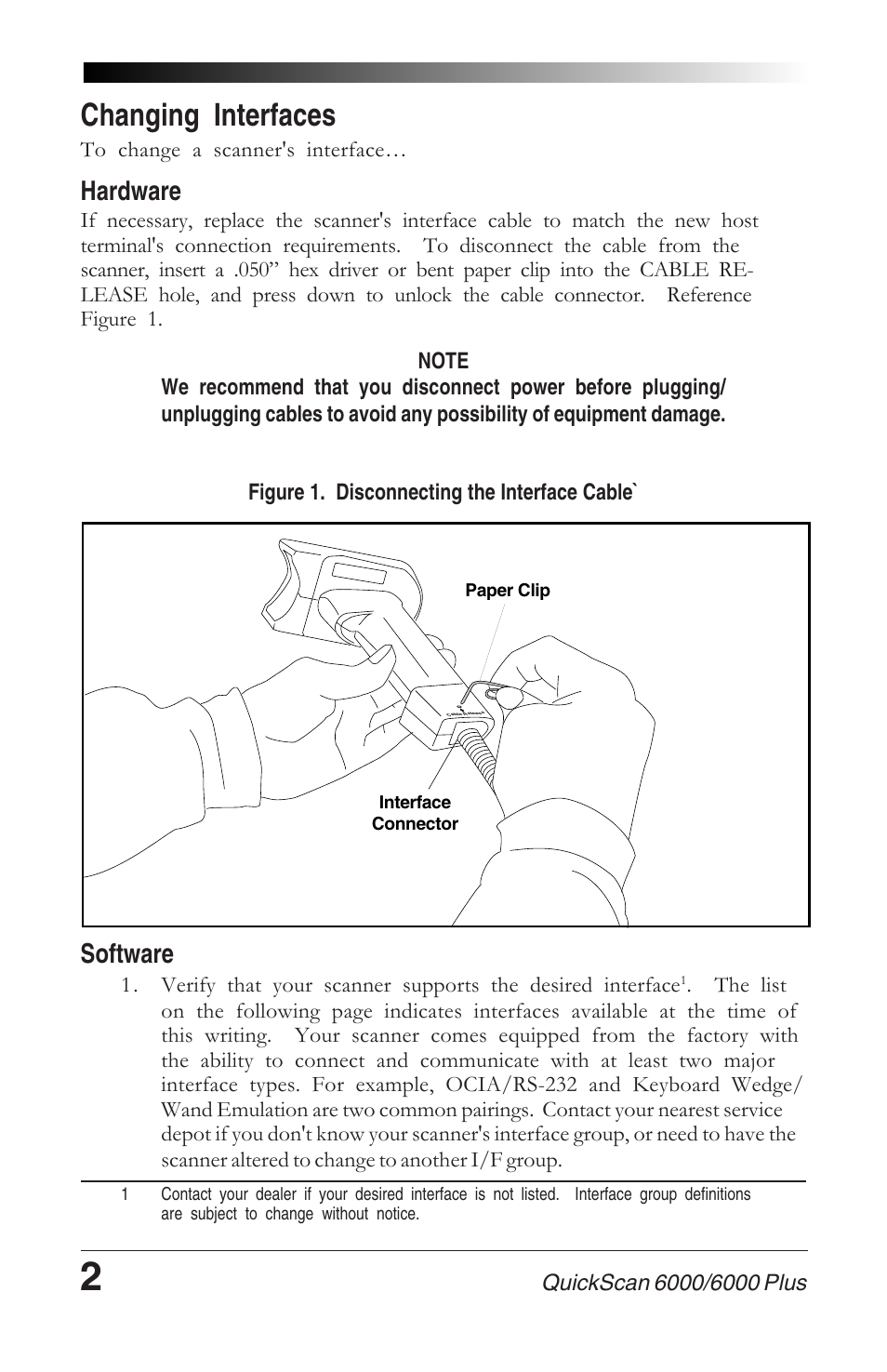 Customizing your scanner operation, Programming overview, Changing interfaces | Hardware, Software | Datalogic Scanning QUICKSCAN 6000 User Manual | Page 6 / 104