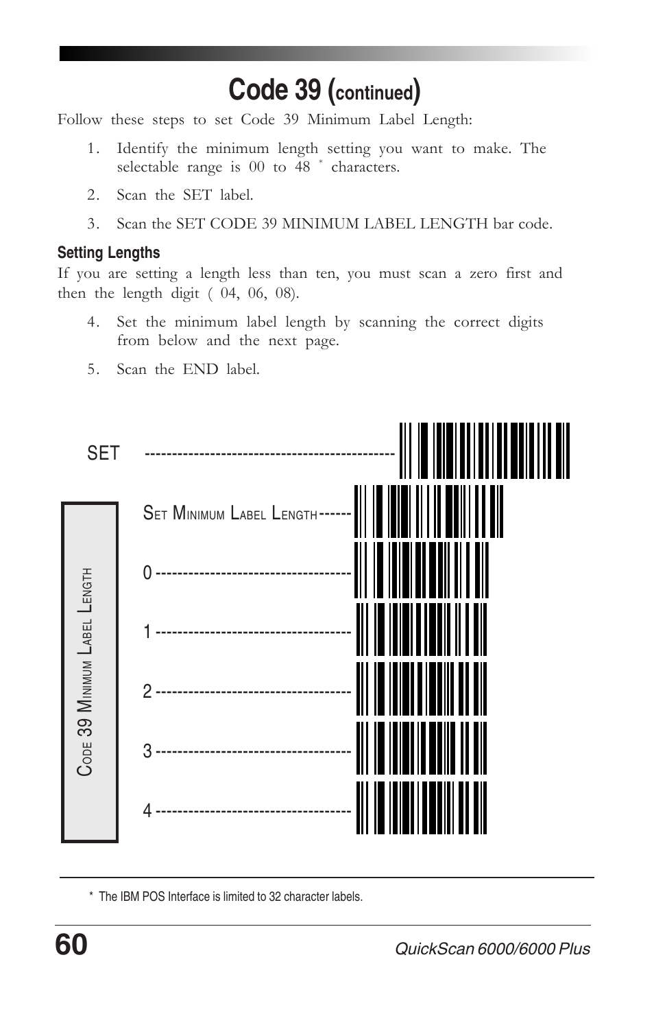 Code 39 (continued), Code 39 | Datalogic Scanning QUICKSCAN 6000 User Manual | Page 64 / 104