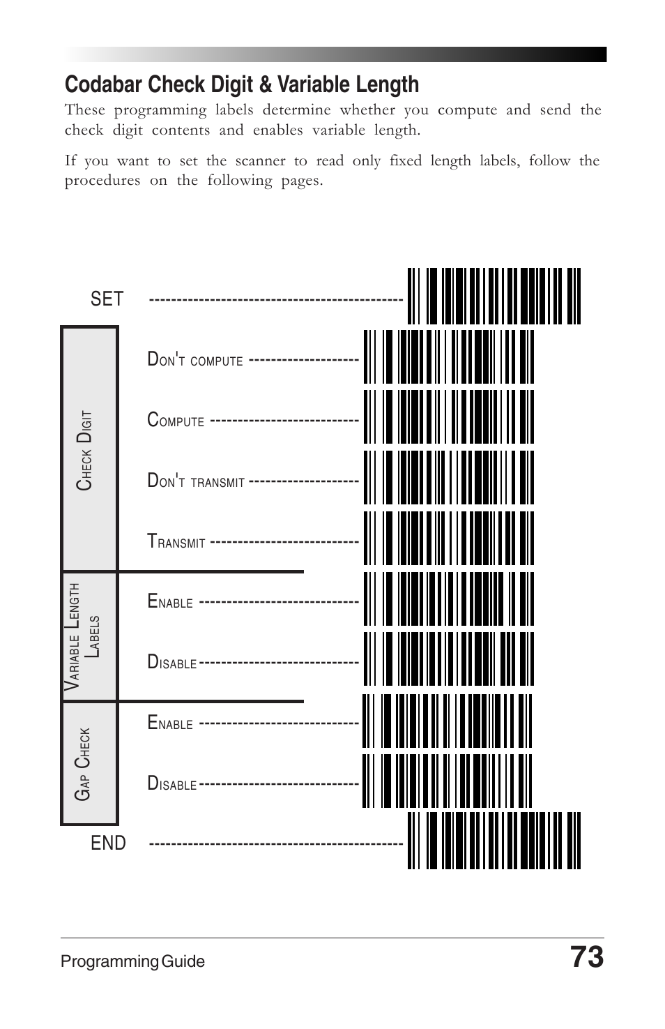 Codabar check digit & variable length | Datalogic Scanning QUICKSCAN 6000 User Manual | Page 77 / 104