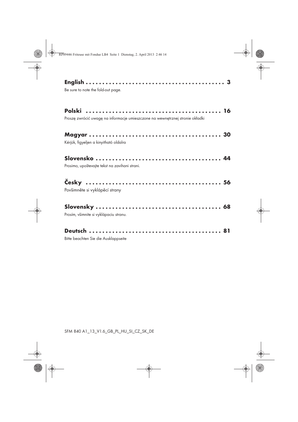 Silvercrest SFM 840 A1 User Manual | Page 2 / 98