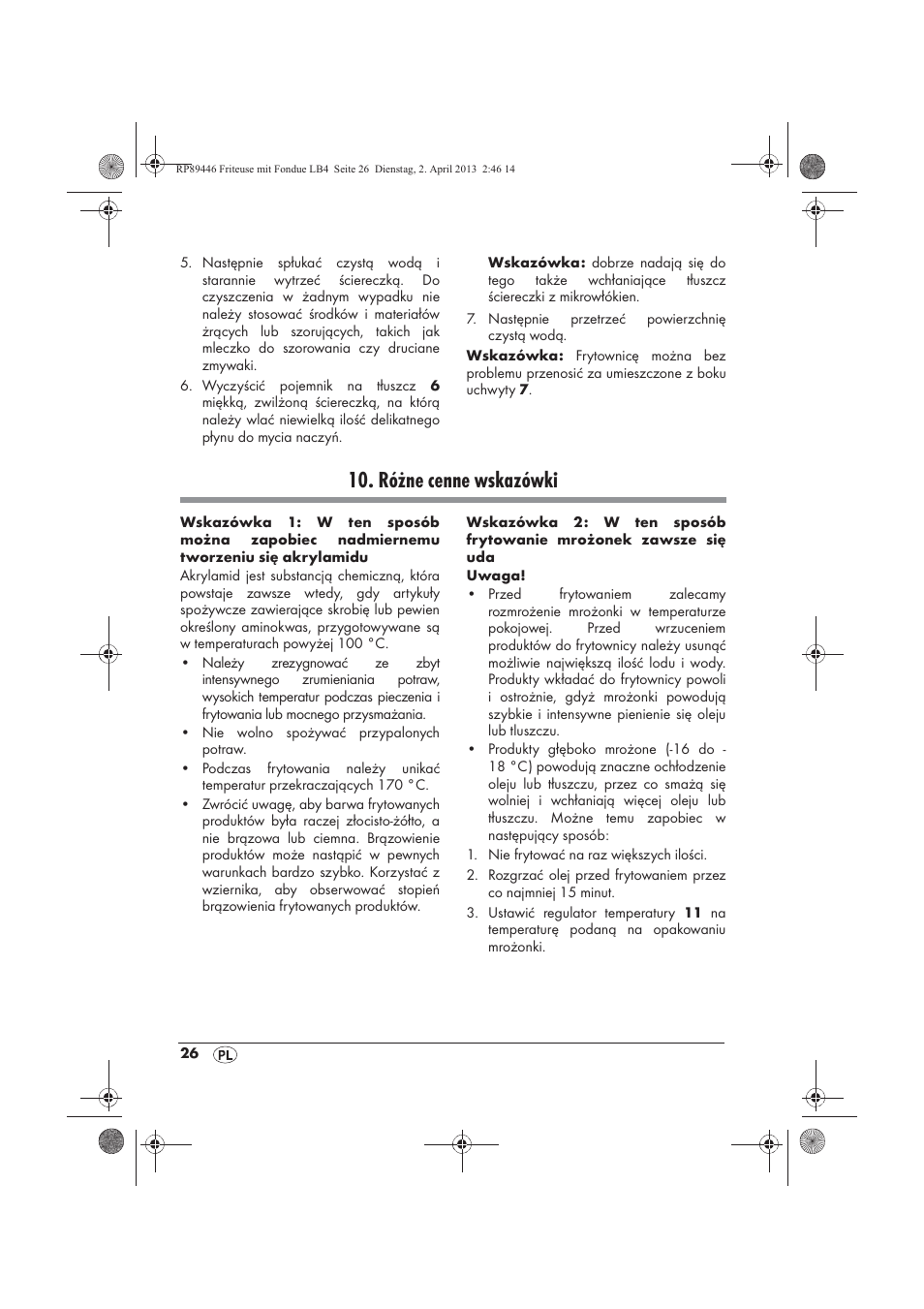 Różne cenne wskazówki | Silvercrest SFM 840 A1 User Manual | Page 28 / 98