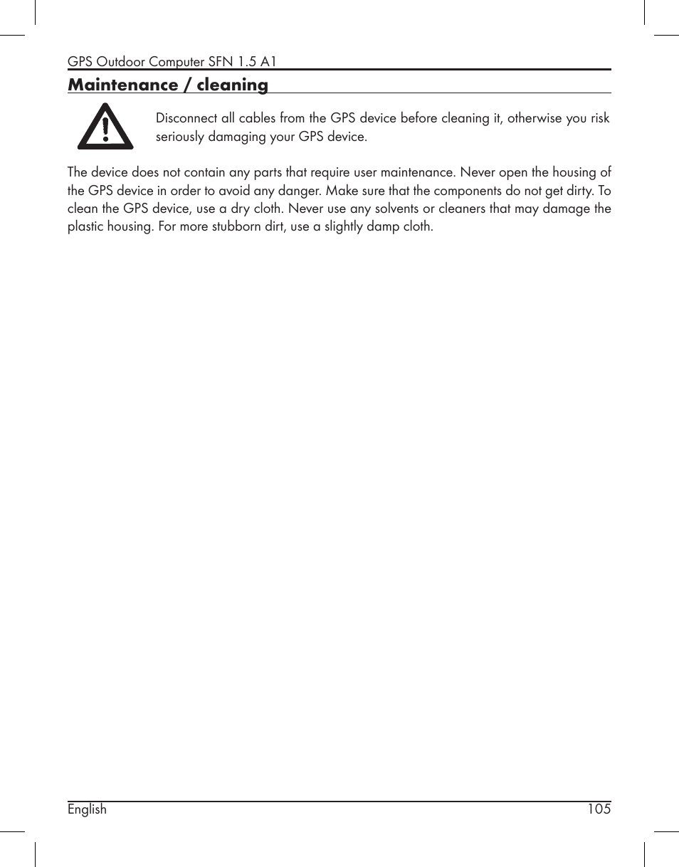 Maintenance / cleaning | Silvercrest SFN 1.5 A1 User Manual | Page 107 / 147