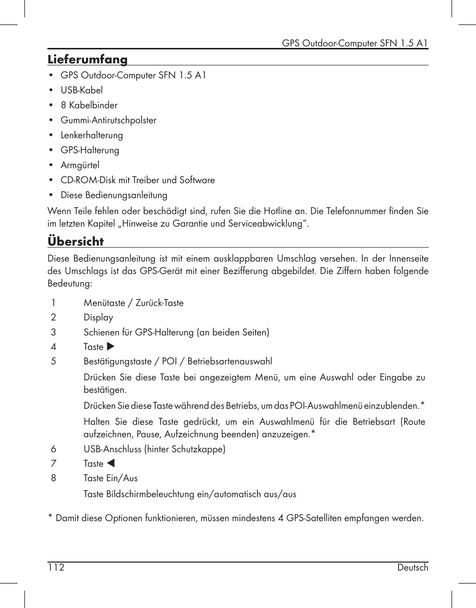 Lieferumfang, Übersicht | Silvercrest SFN 1.5 A1 User Manual | Page 114 / 147