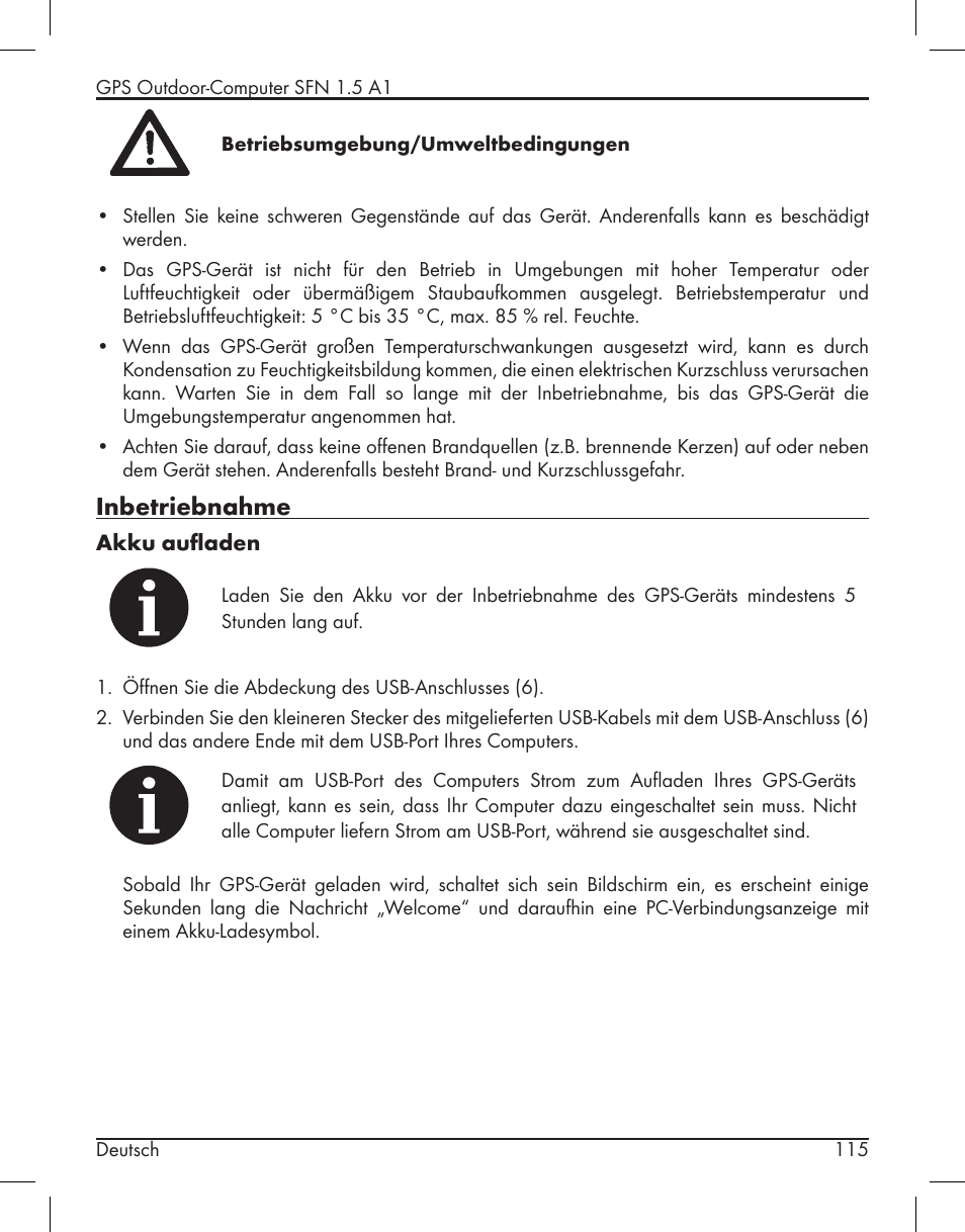 Inbetriebnahme | Silvercrest SFN 1.5 A1 User Manual | Page 117 / 147